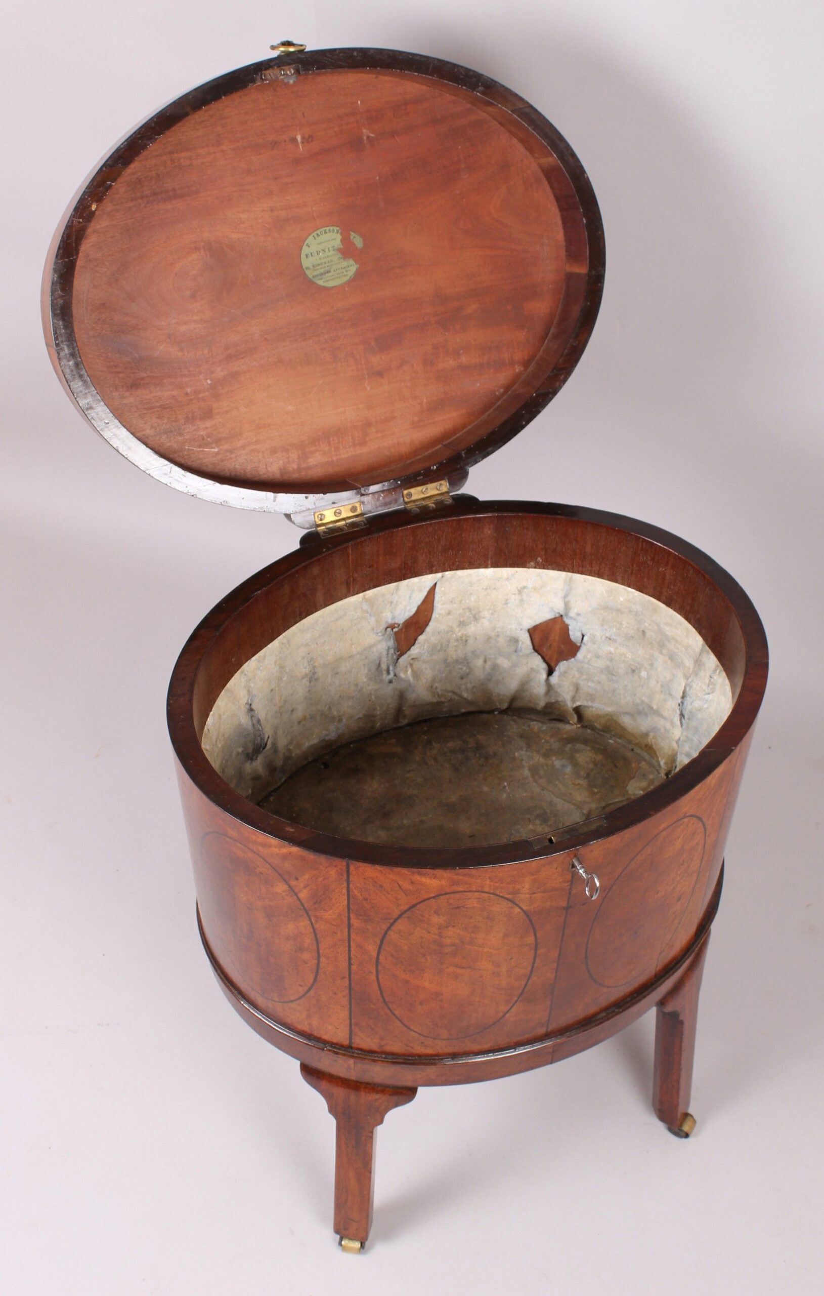 Fine George III period mahogany oval wine-cooler