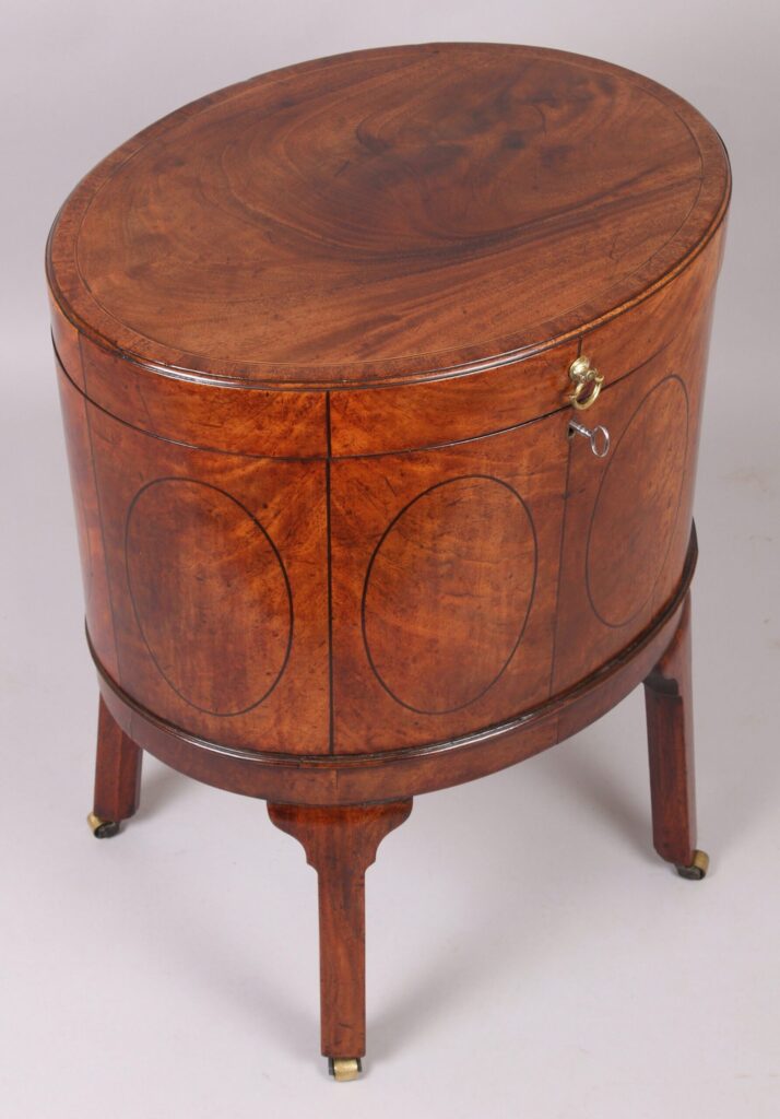 Fine George III period mahogany oval wine-cooler