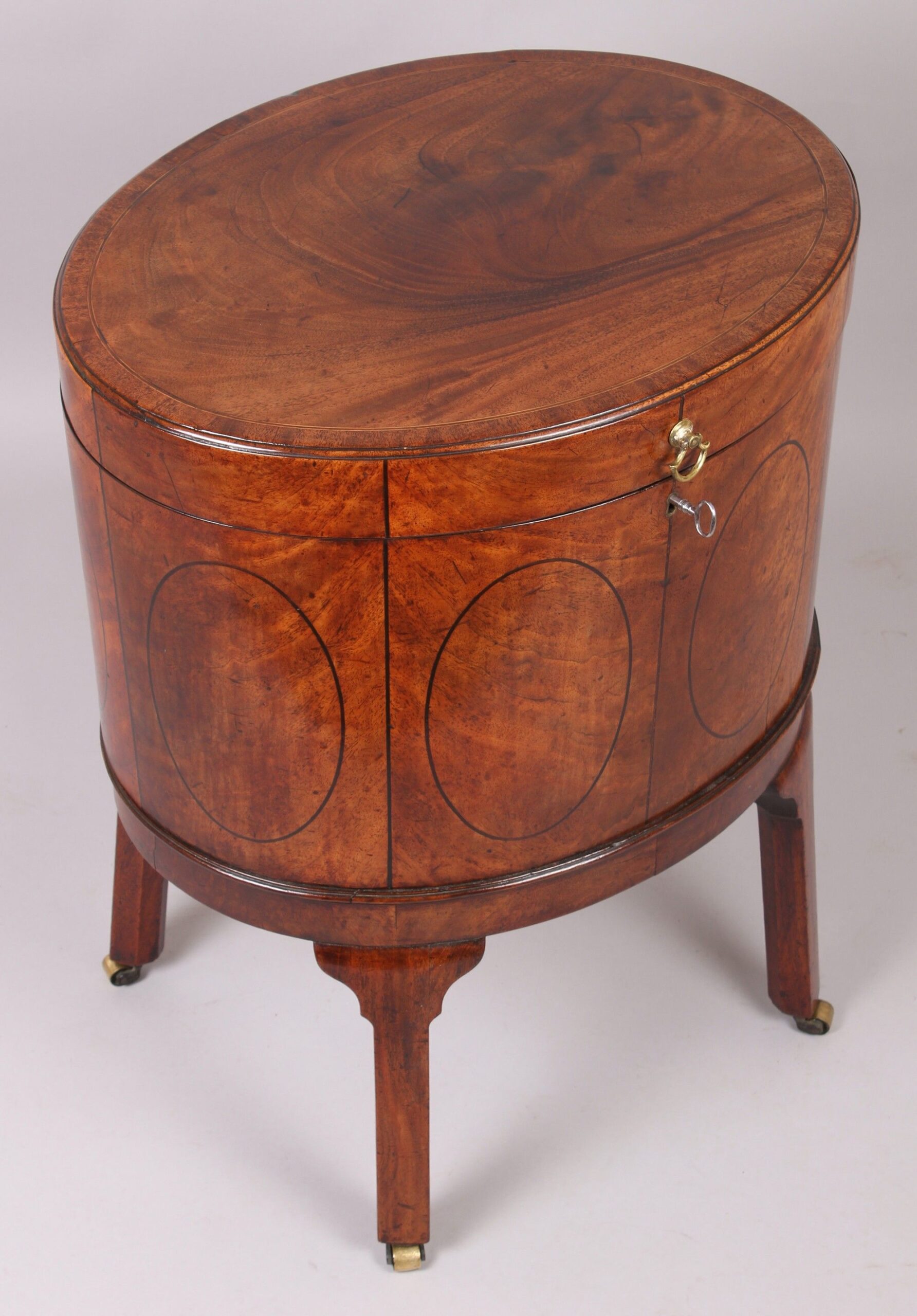 Fine George III period mahogany oval wine-cooler