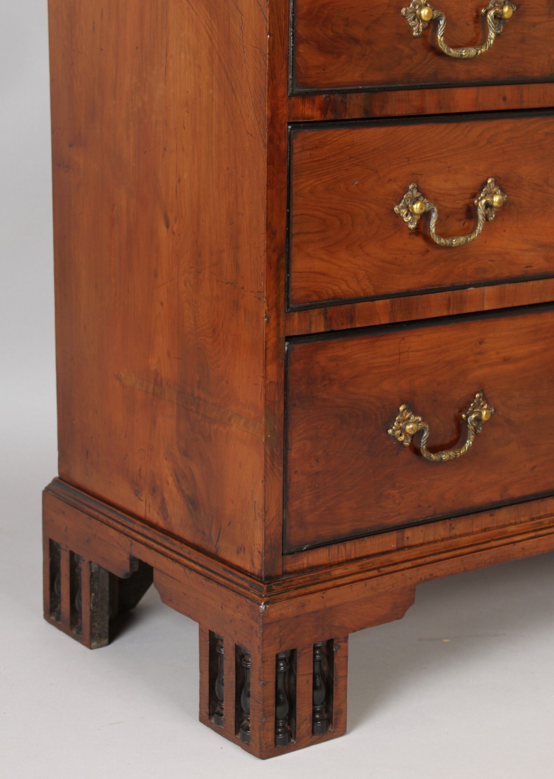 Fine and rare George III period yew-tree cabinet of delightfully small proportions