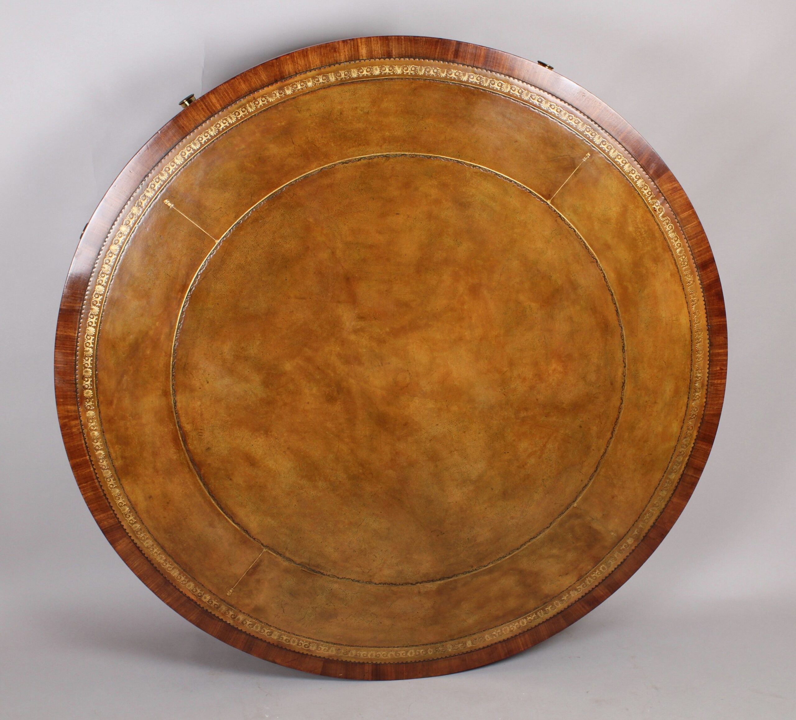Late George III period mahogany drum table of fine quality