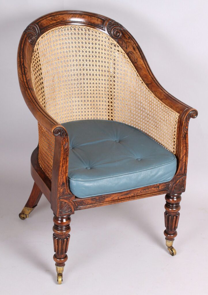 Regency period simulated rosewood bergere