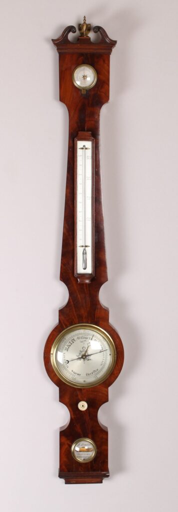 Nineteenth century mahogany wheel barometer by John Davis of Edinburgh