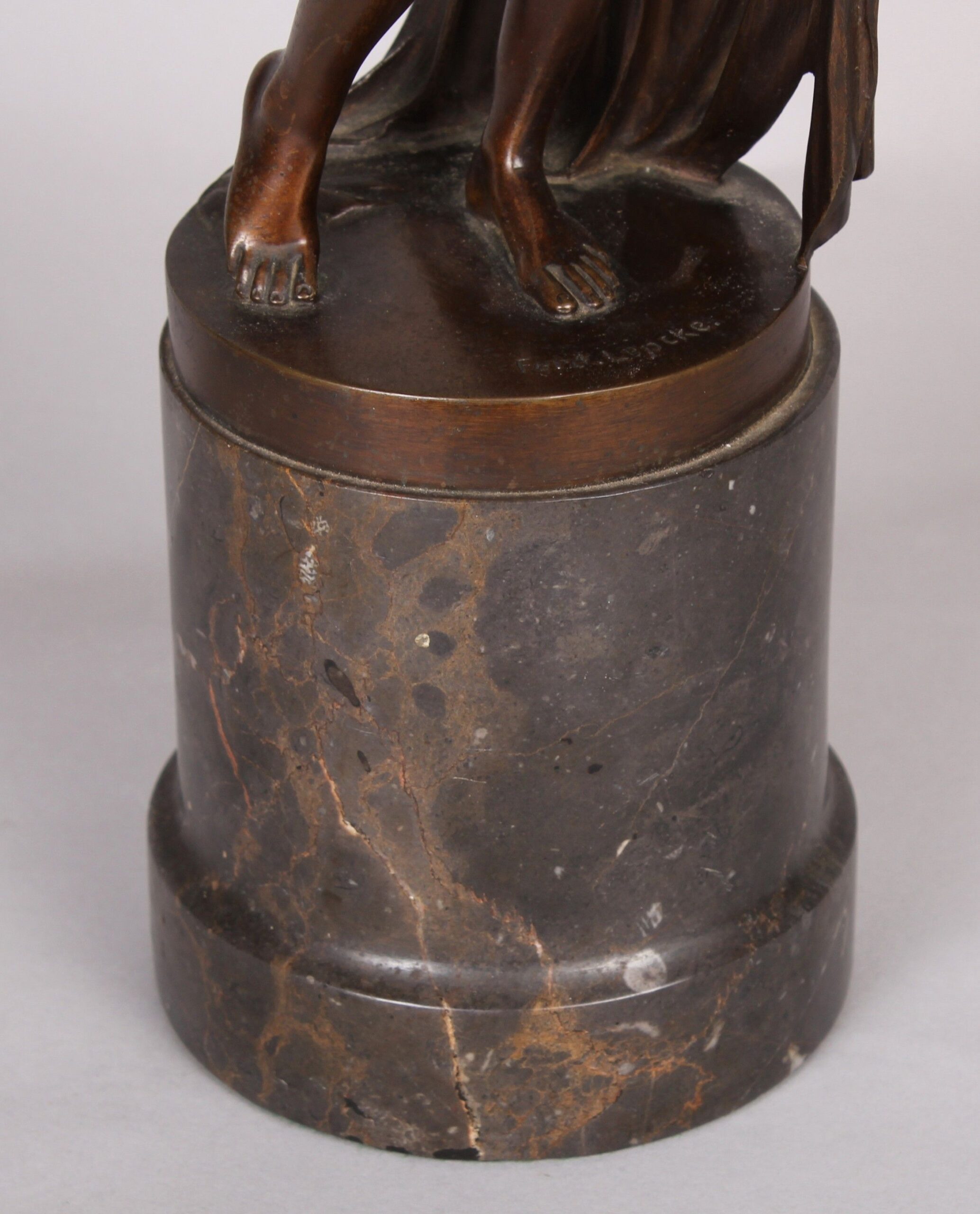 Patinated bronze figure by Ferdinand Lepke