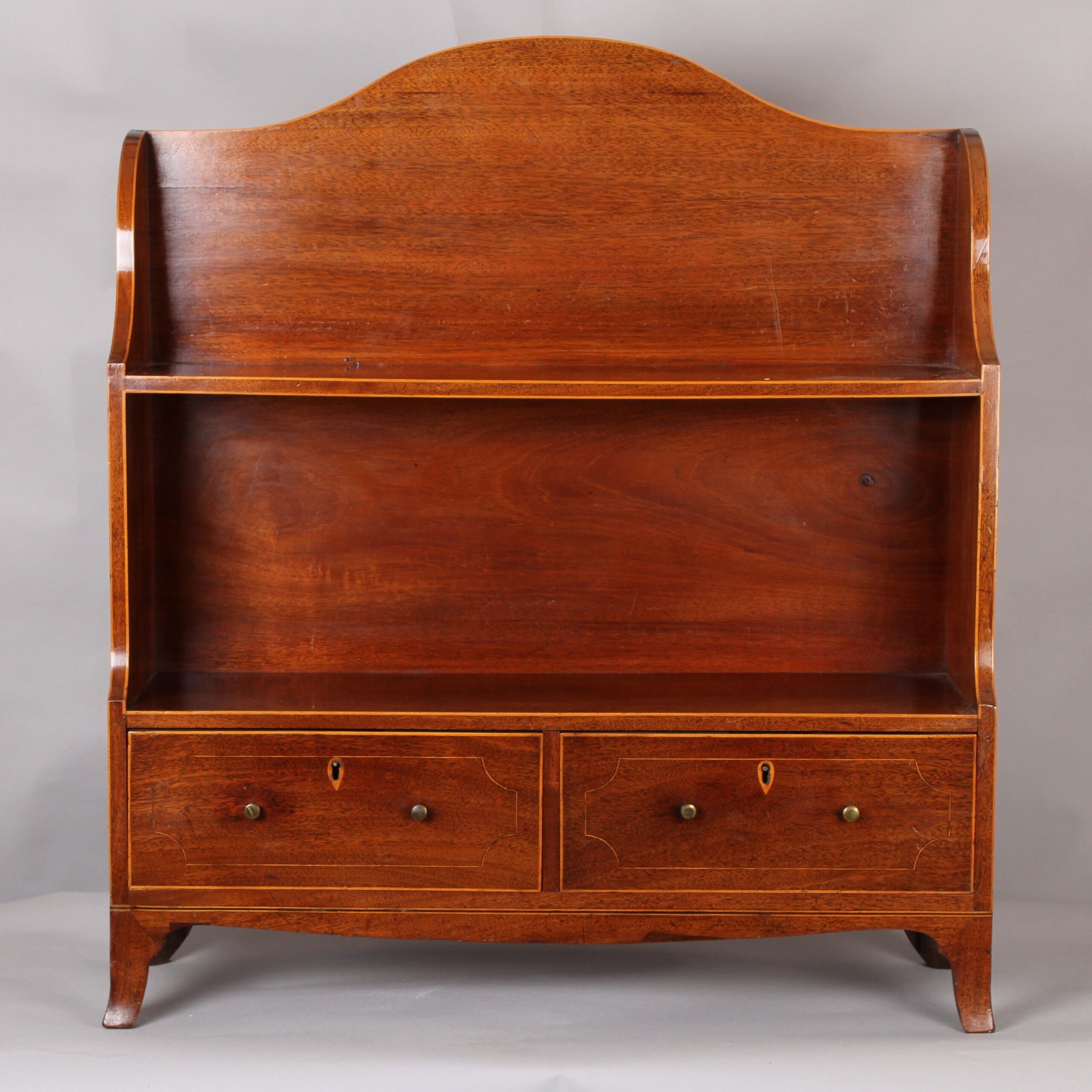 Unusual George III period pale mahogany dwarf bookcase