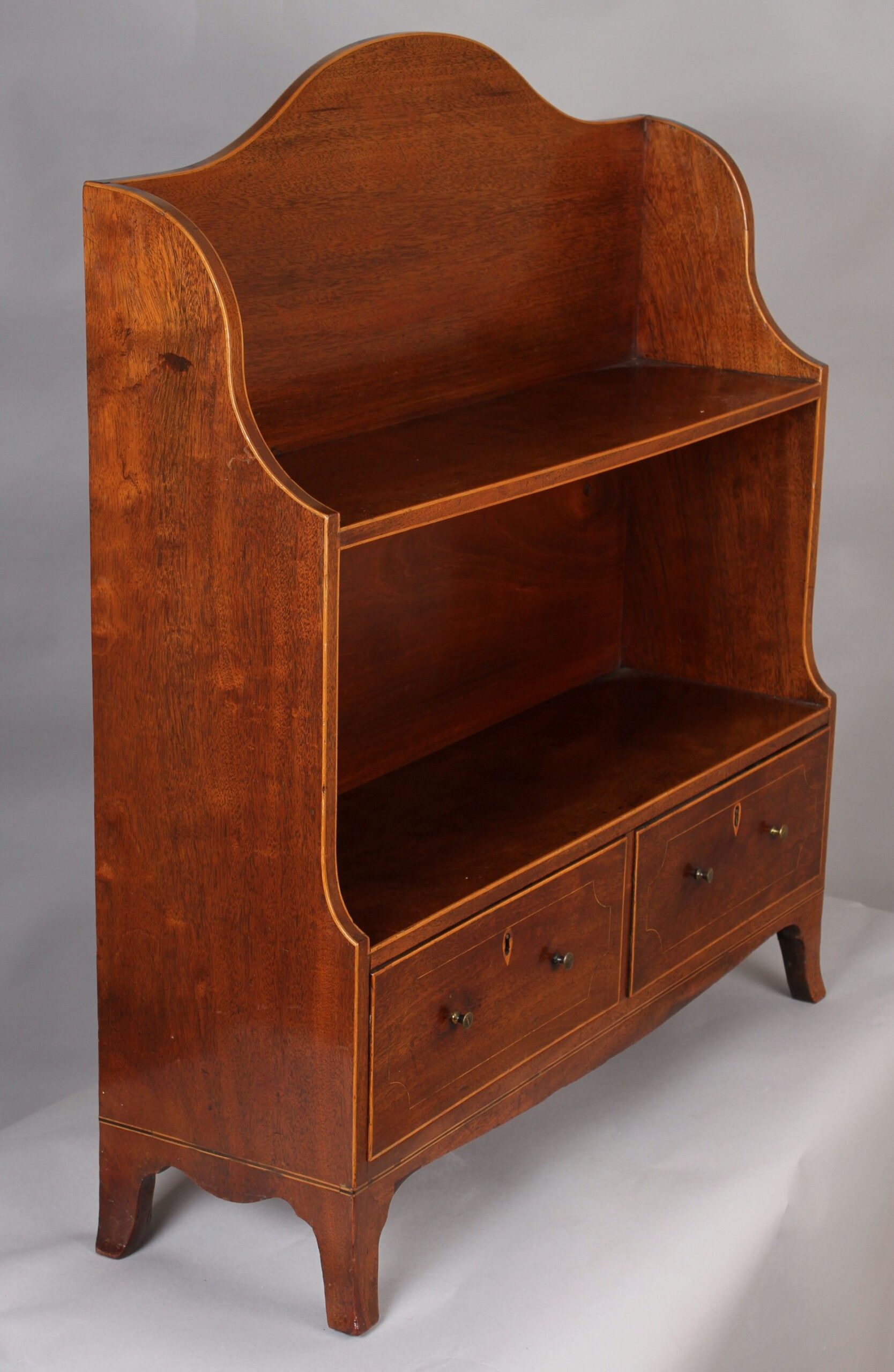 Unusual George III period pale mahogany dwarf bookcase