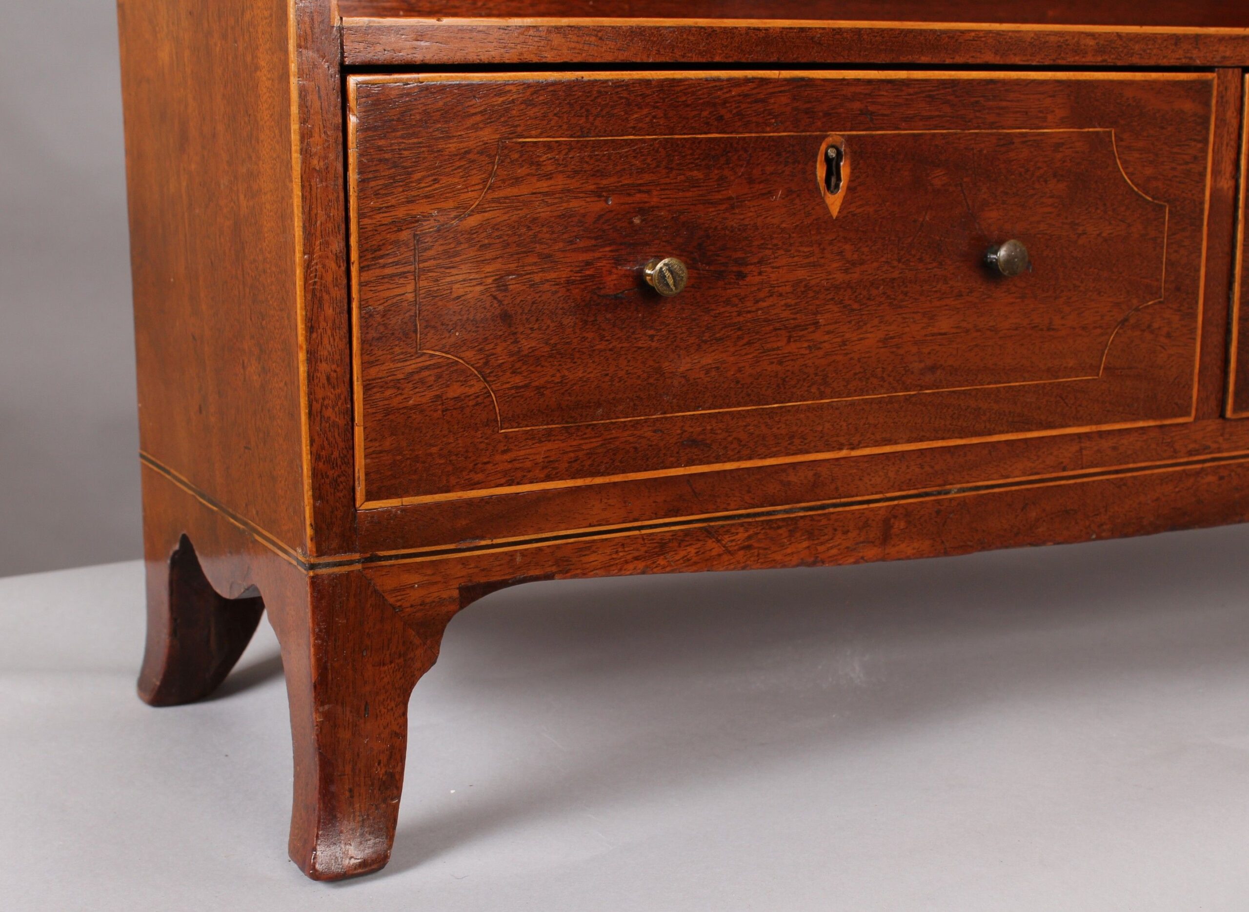 Unusual George III period pale mahogany dwarf bookcase
