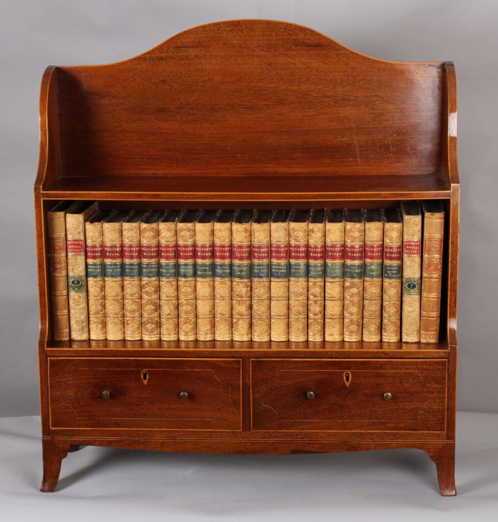 Unusual George III period pale mahogany dwarf bookcase