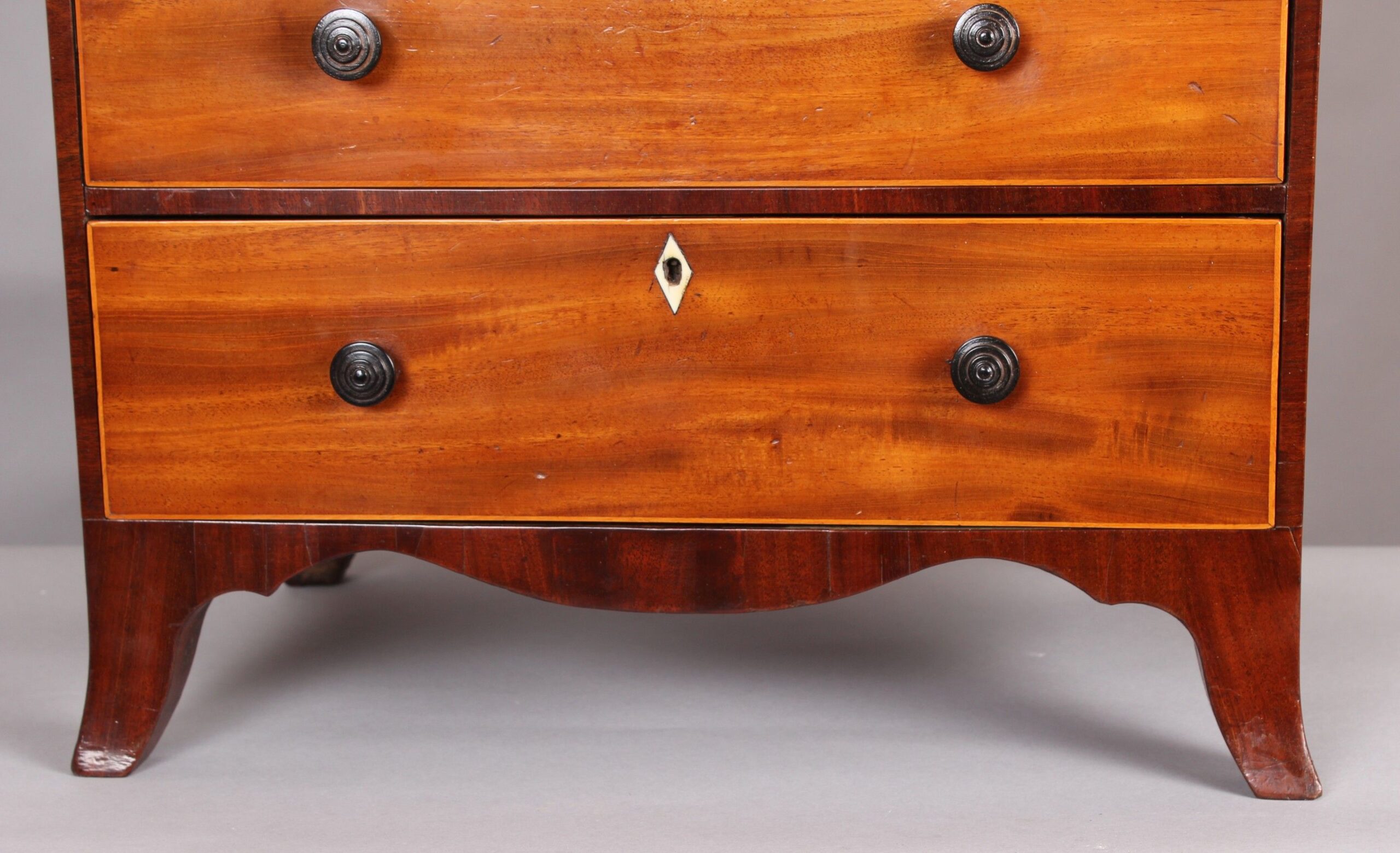 George III period miniature mahogany chest-of-drawers