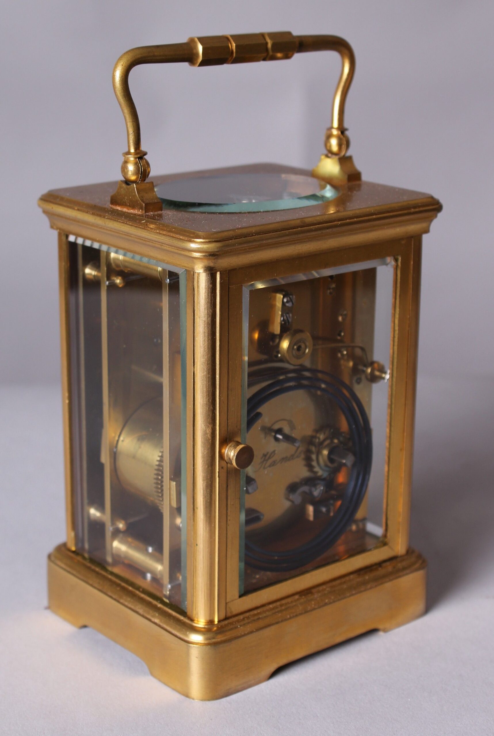 Late nineteenth century French brass carriage-clock