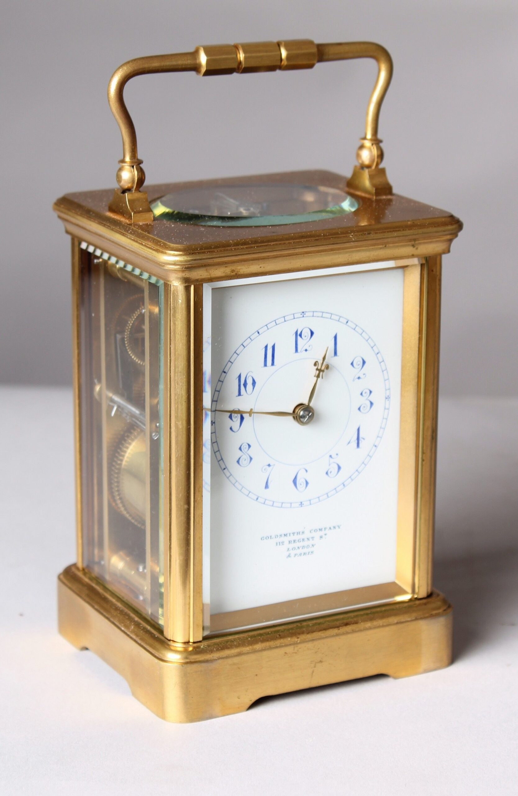 Late nineteenth century French brass carriage-clock