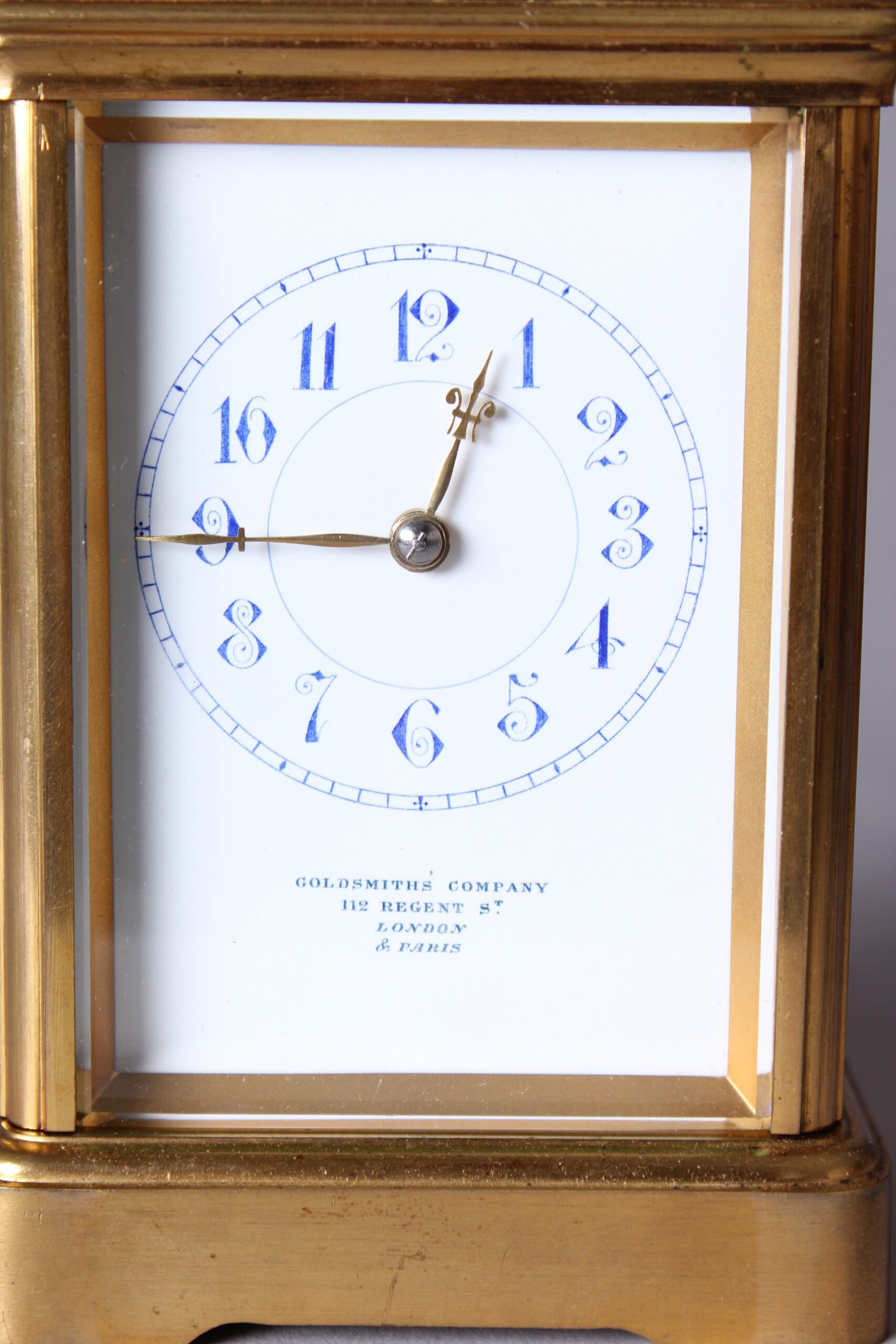 Late nineteenth century French brass carriage-clock