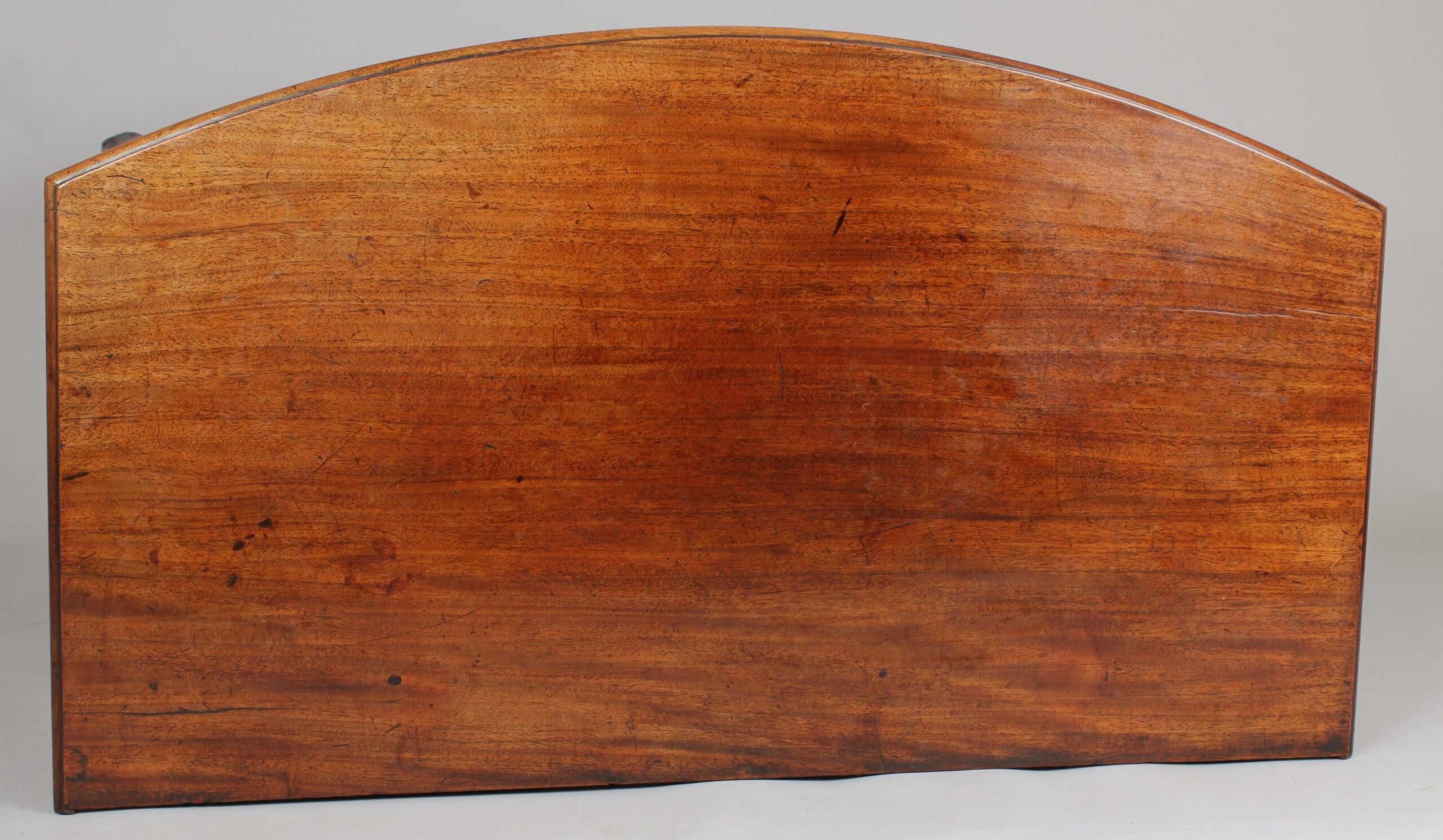 George III period mahogany bow-fronted chest-of-drawers of good rich colour