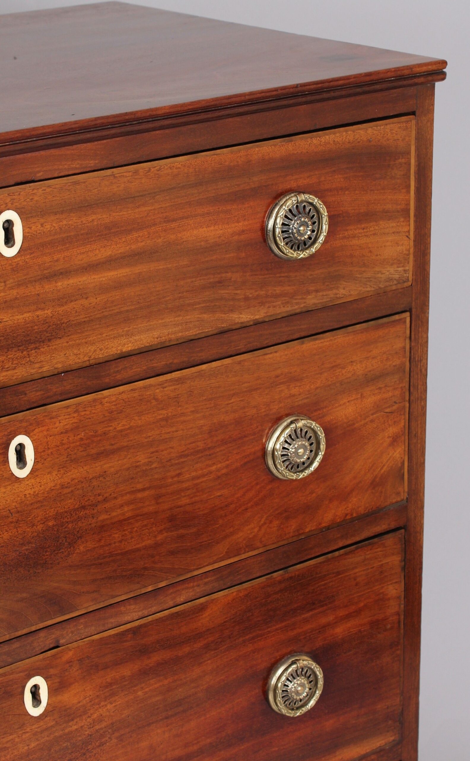 George III period mahogany chest-of-drawers of narrow proportions