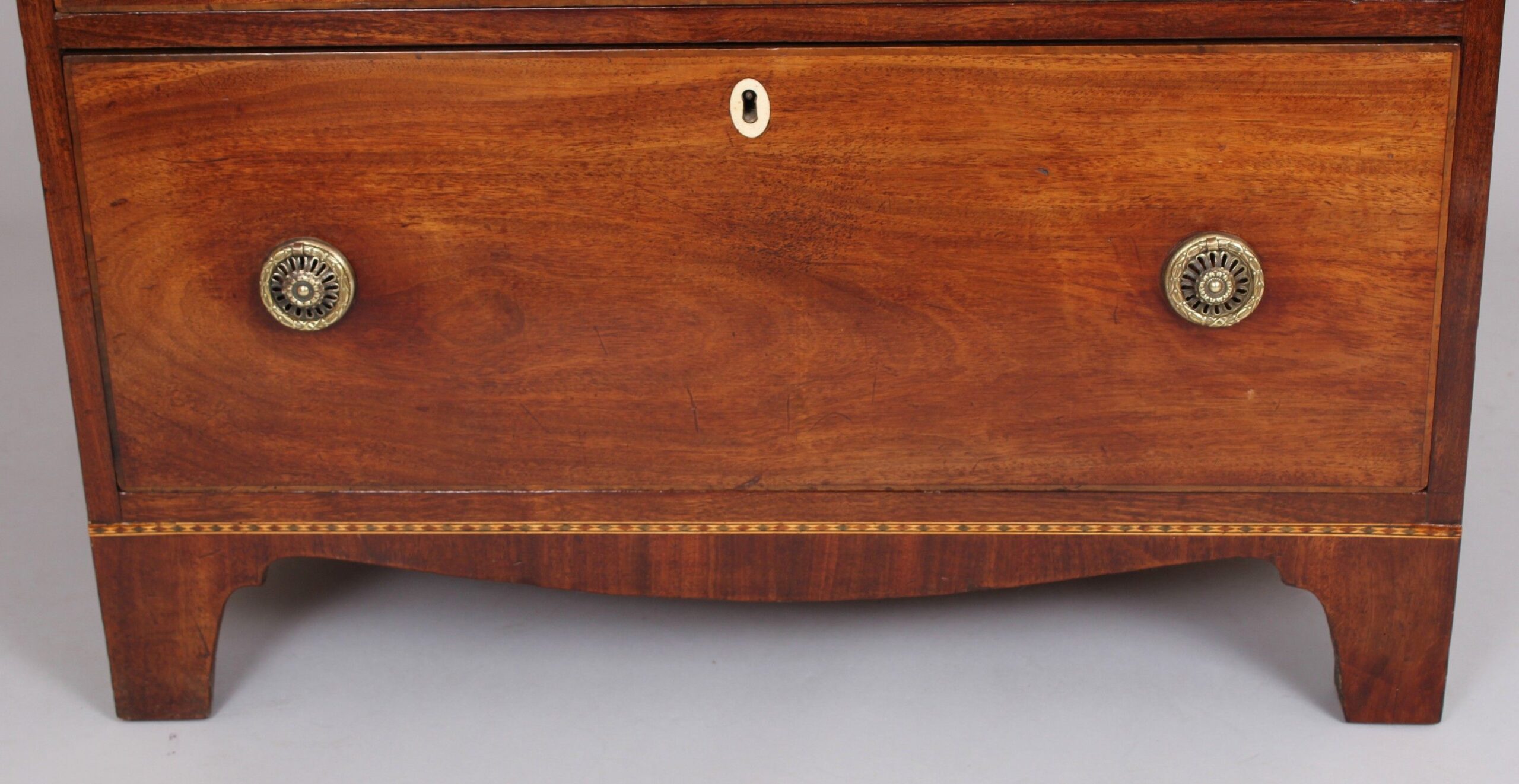 George III period mahogany chest-of-drawers of narrow proportions