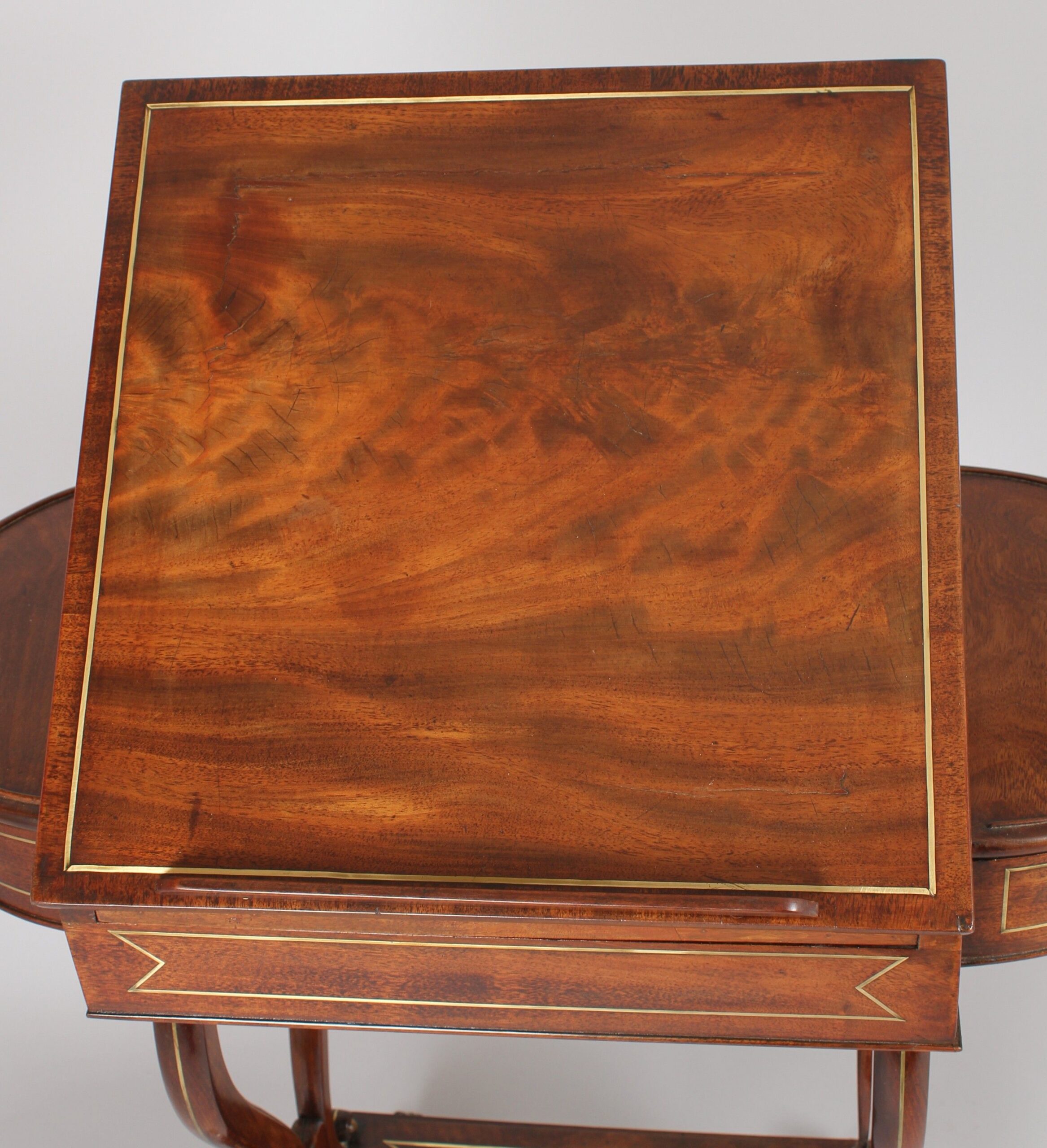 Regency mahogany and brass inlaid work-table