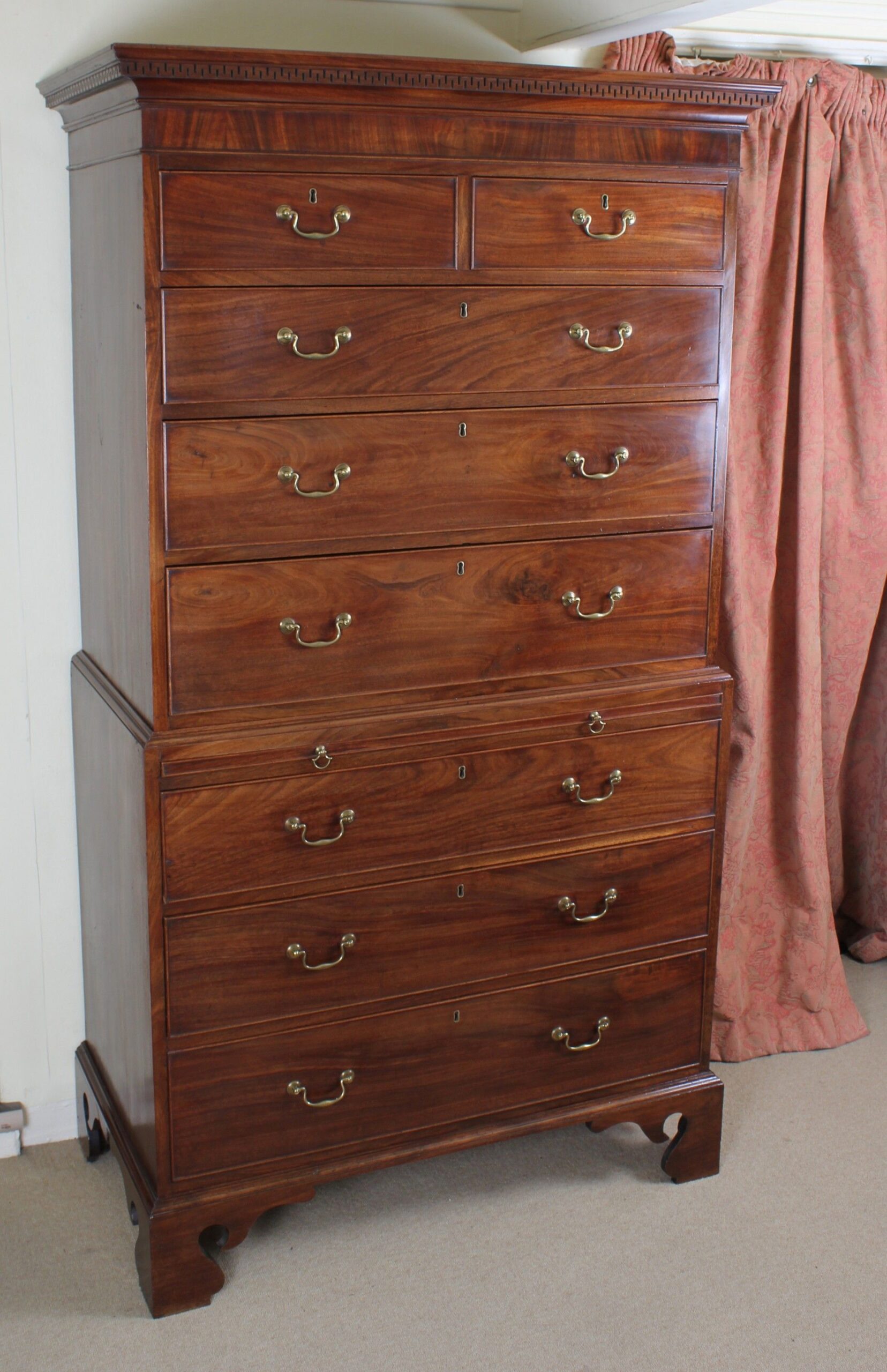 George III period mahogany chest-on-chest