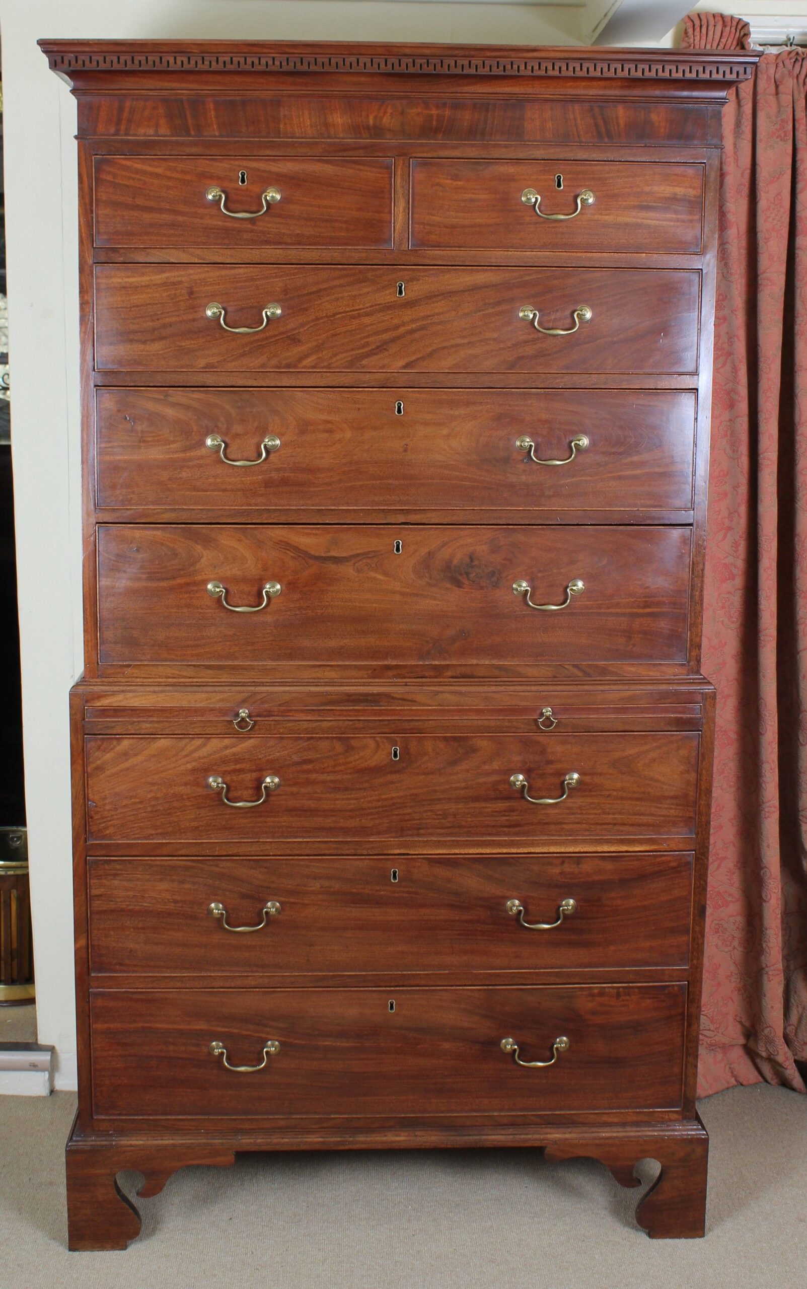 George III period mahogany chest-on-chest