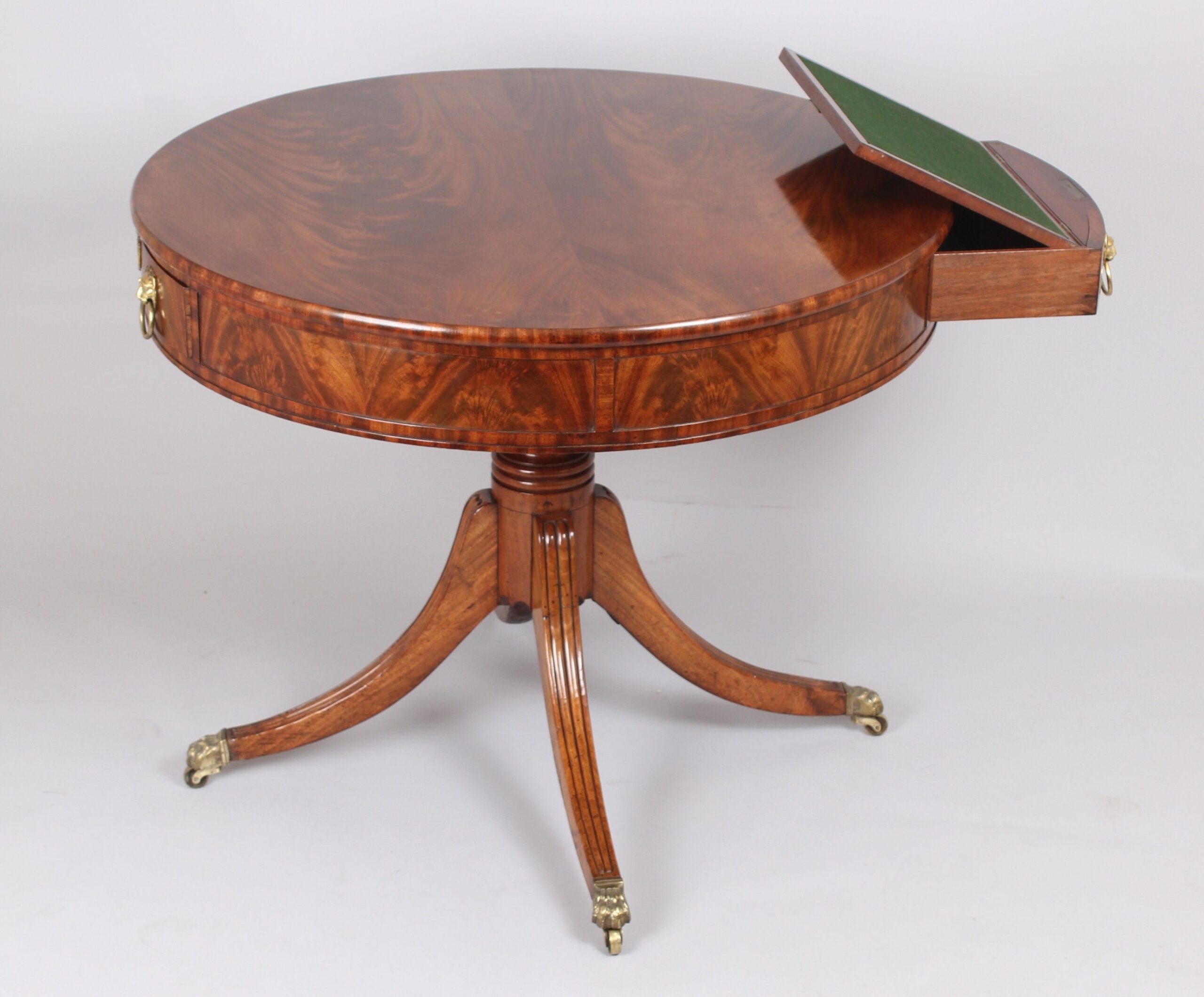 Fine quality early 19th century Continental mahogany small drum-table