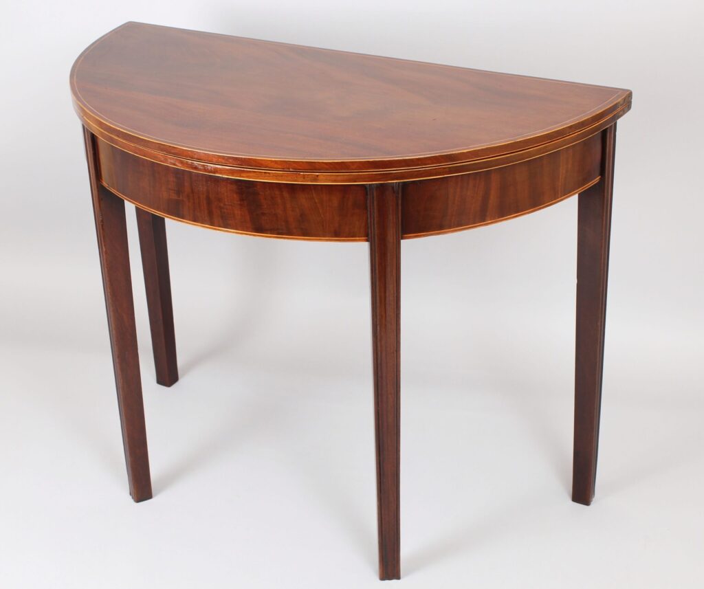 GIII period mahogany semi-circular tea-table