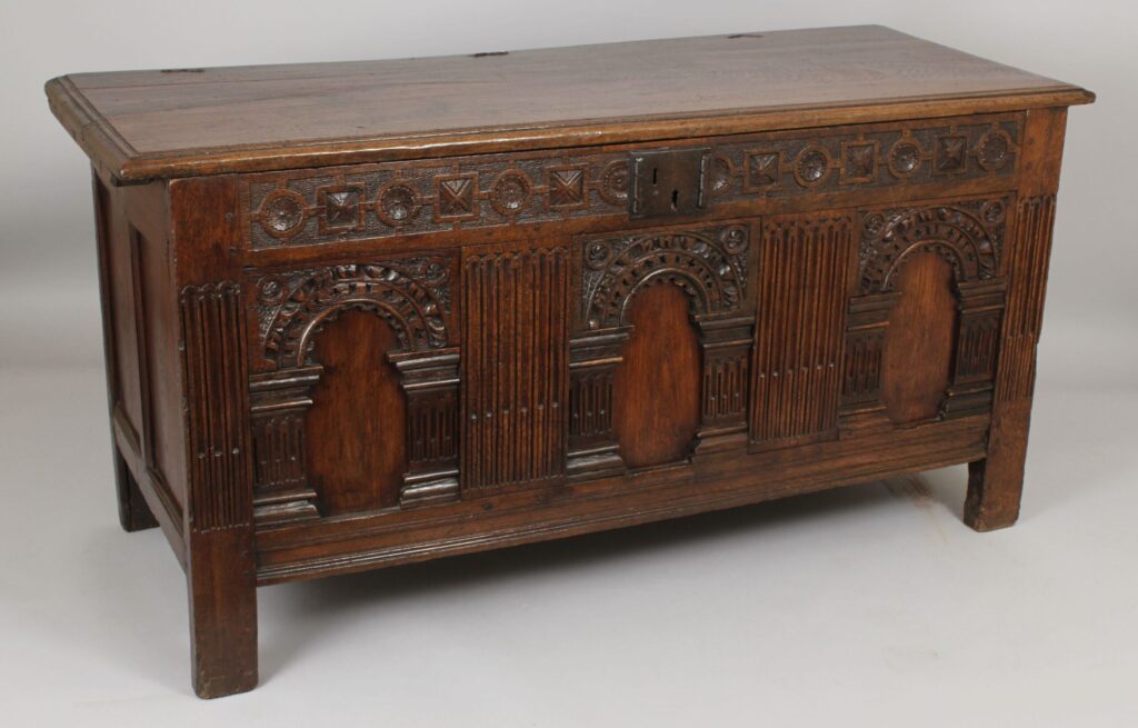 Seventeenth century large oak coffer