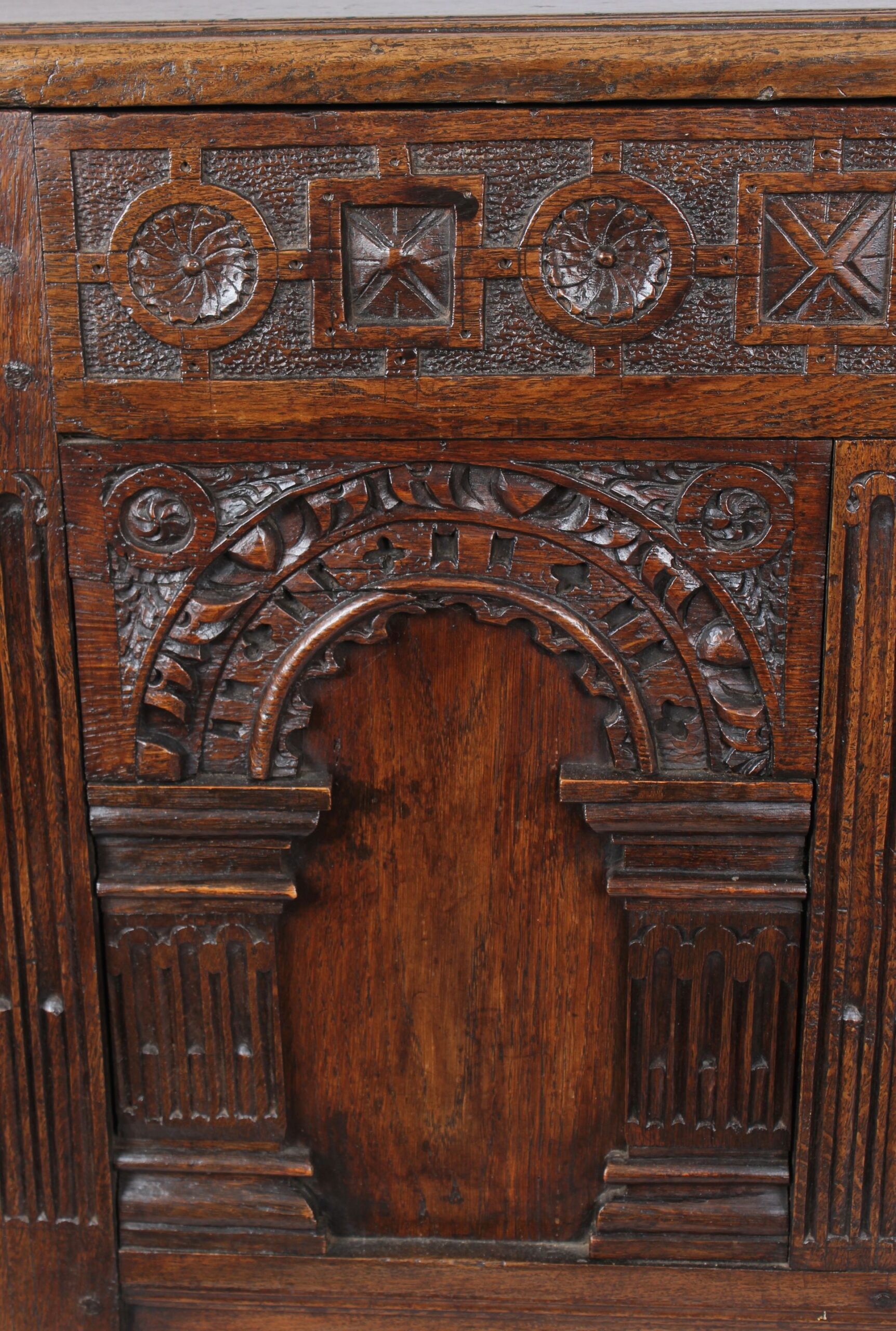 Seventeenth century large oak coffer