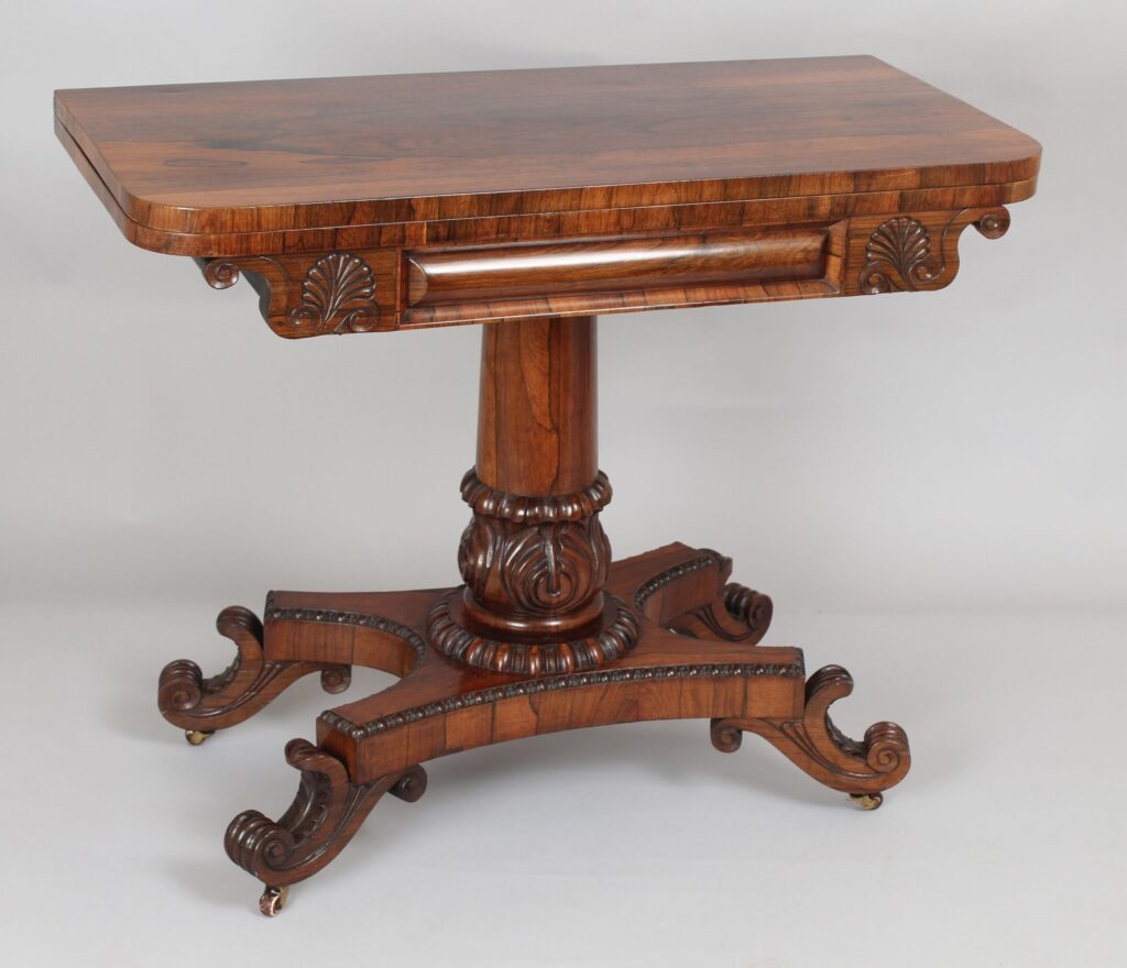 Fine quality William IV period rosewood card-table