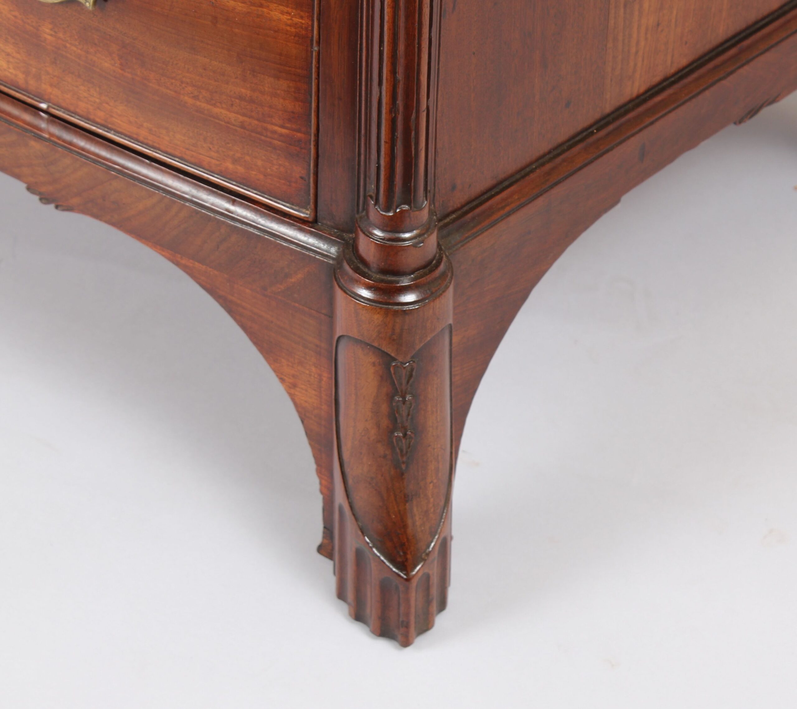 Fine and rare George III period mahogany bow-fronted chest-of-drawers of Channel Islands origin
