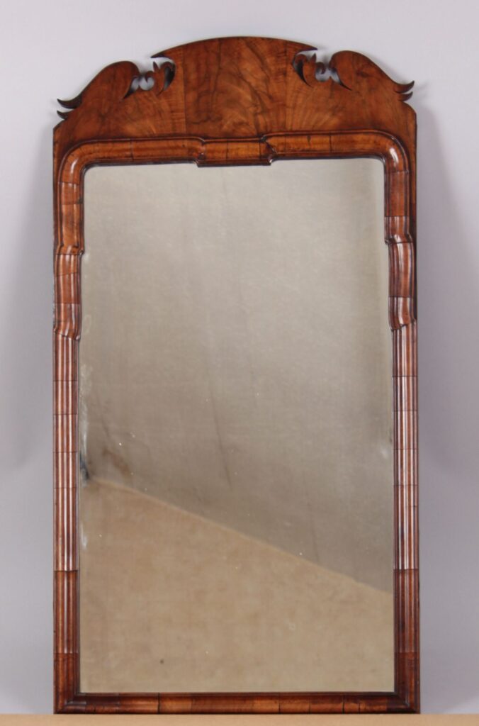 George II period walnut wall mirror