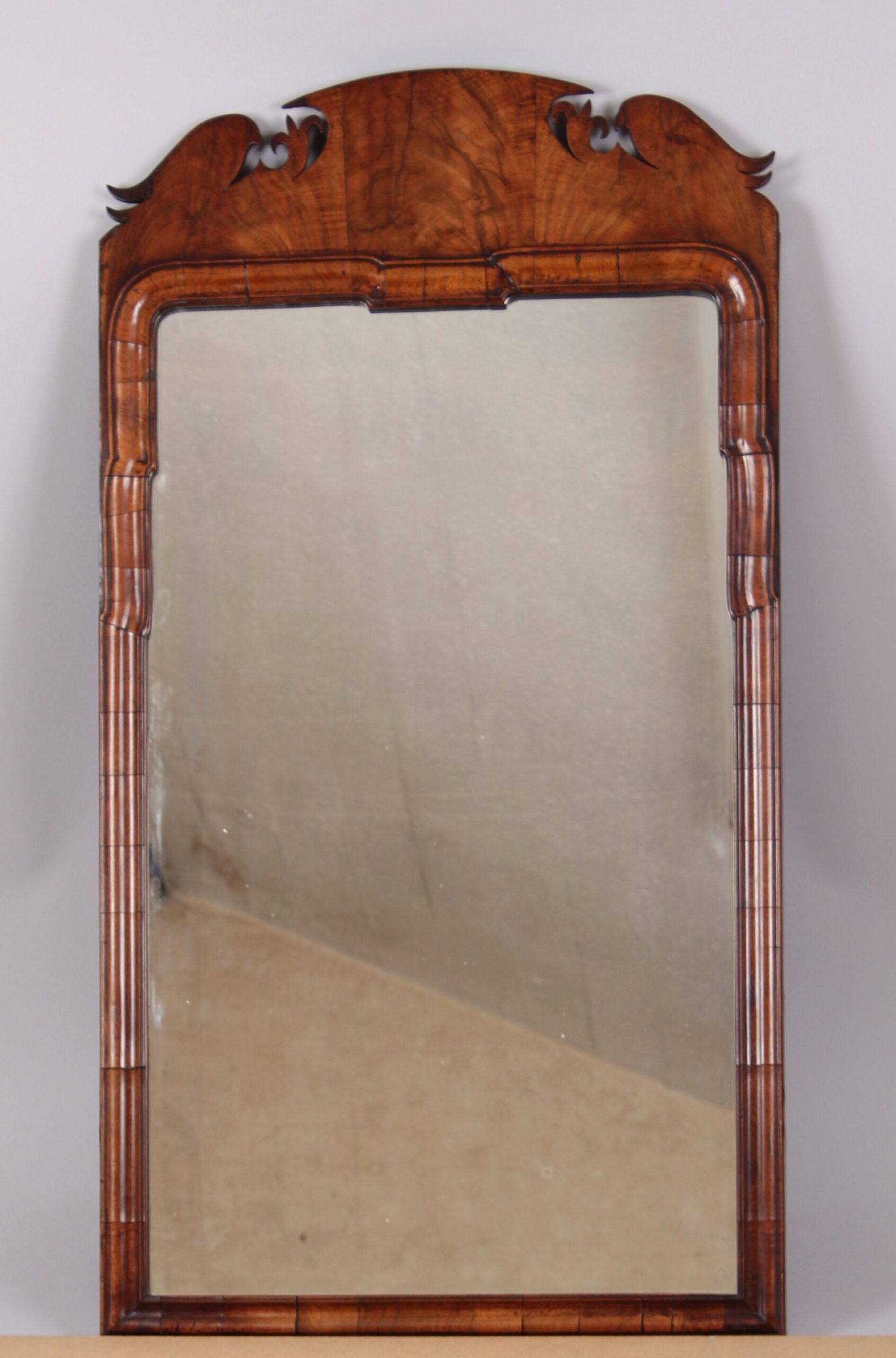 George II period walnut wall mirror