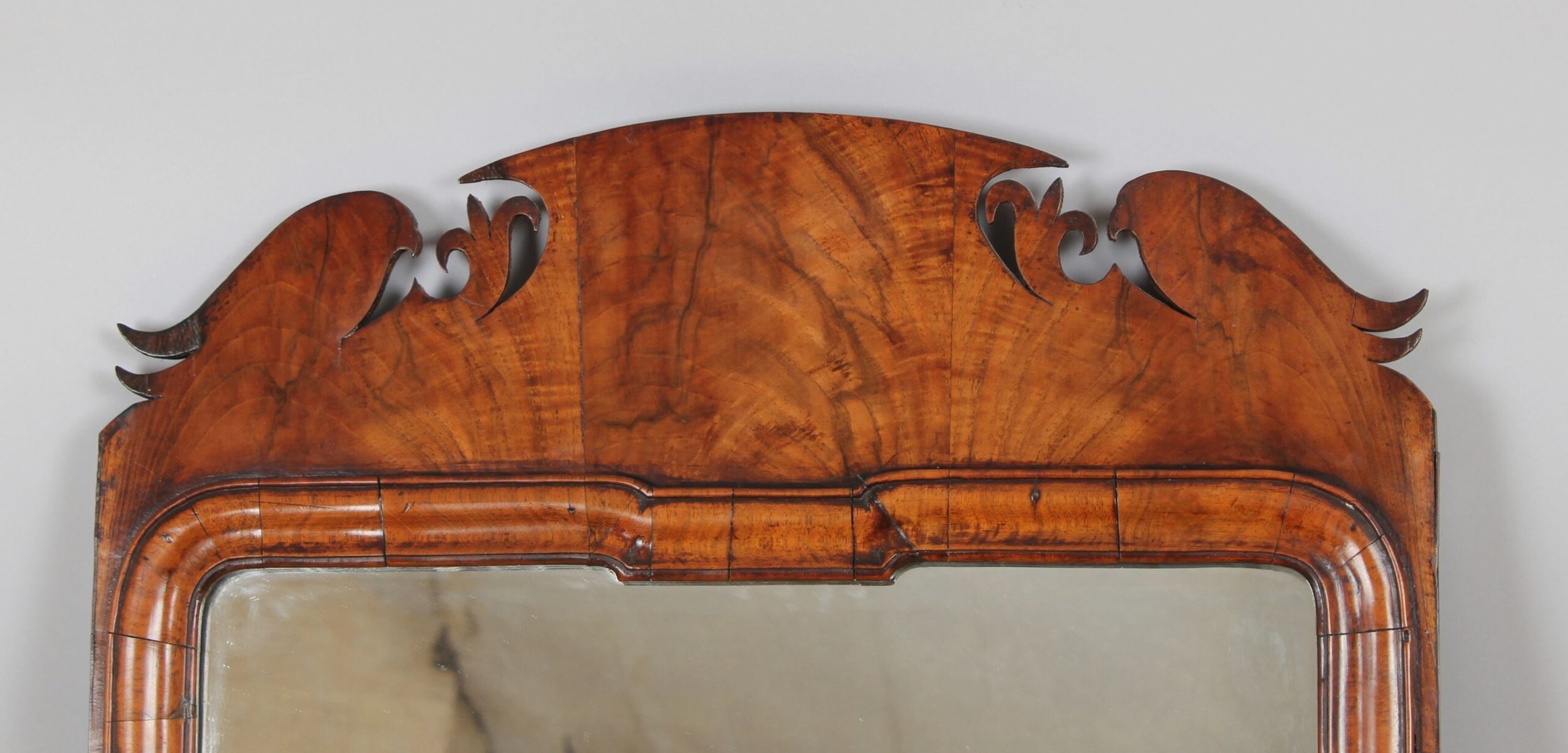 George II period walnut wall mirror