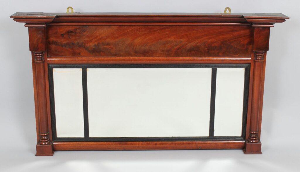 William IV period mahogany overmantel mirror