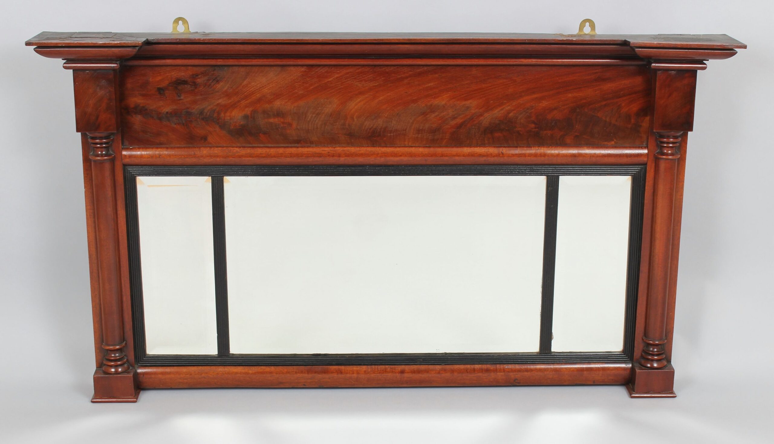 William IV period mahogany overmantel mirror