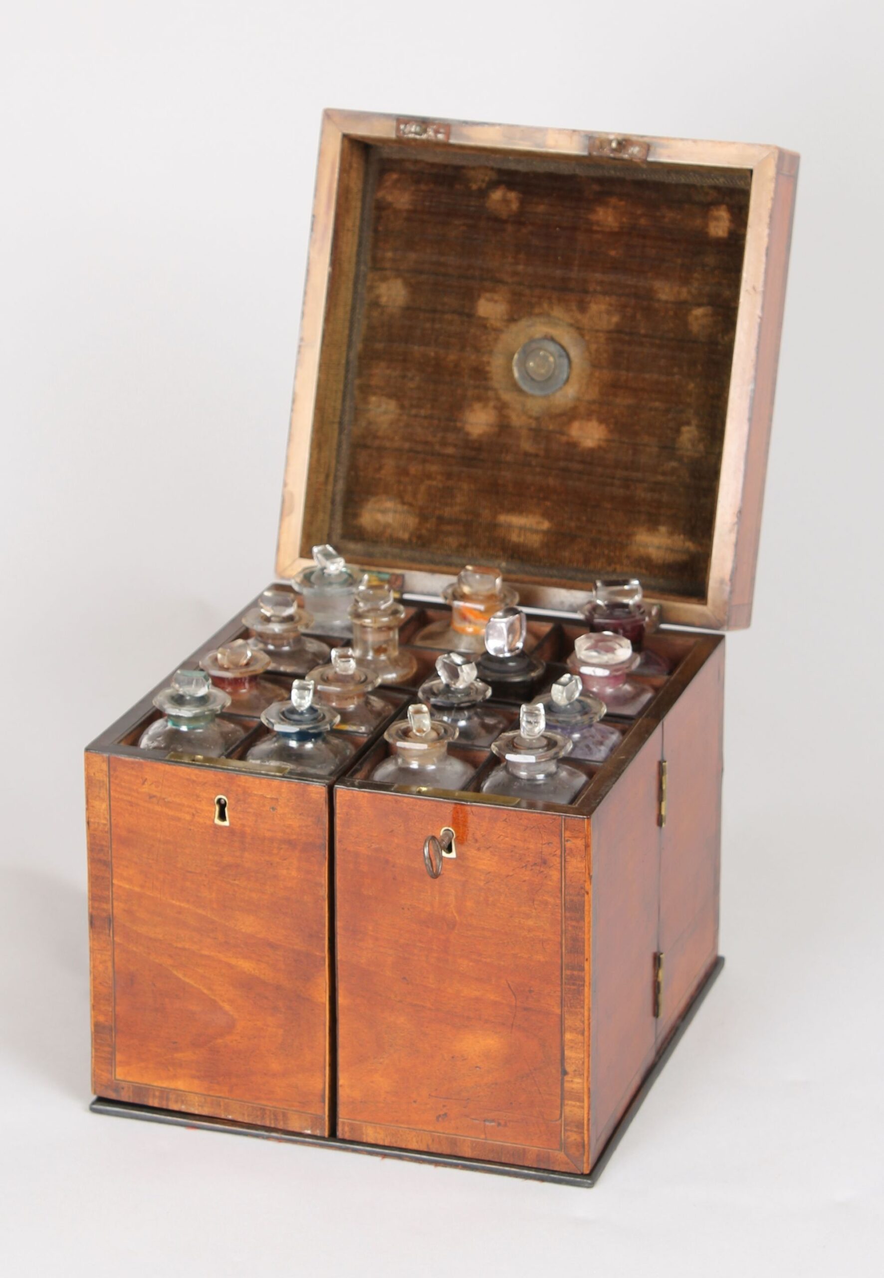 Rare George III period satinwood medicine-chest