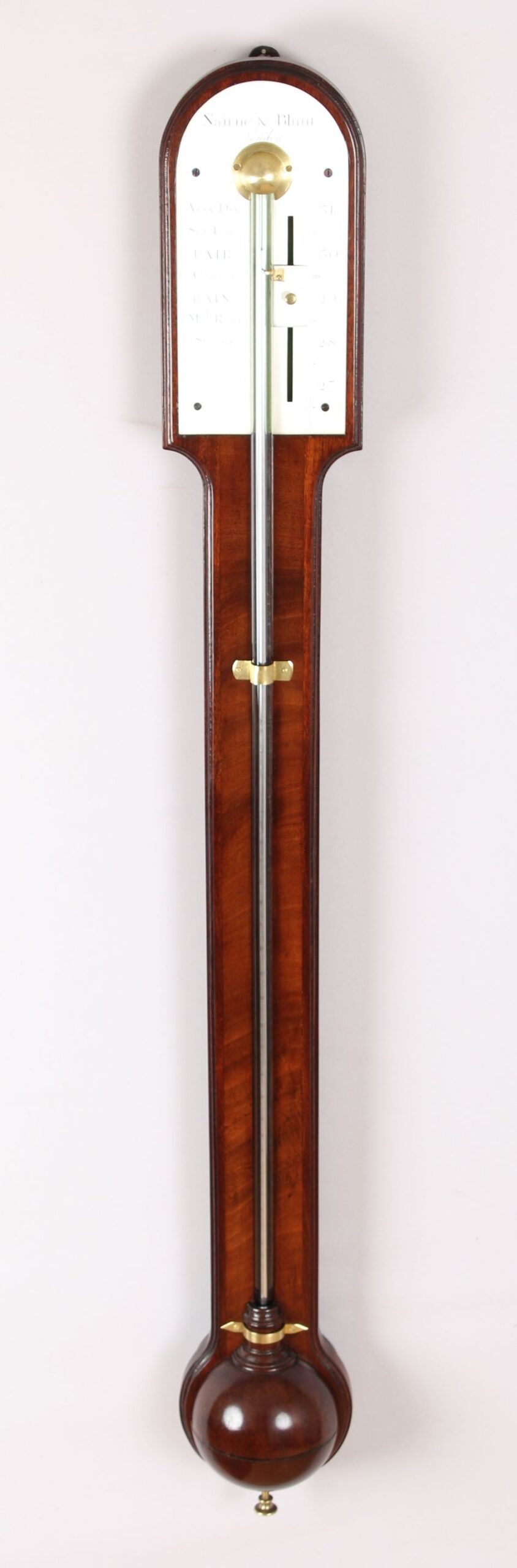George III period mahogany stick barometer by Nairne & Blunt