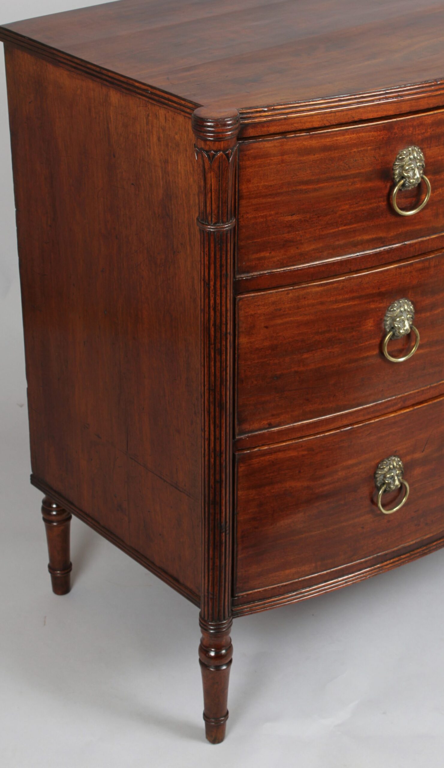 George III period mahogany small bow-fronted chest-of-drawers