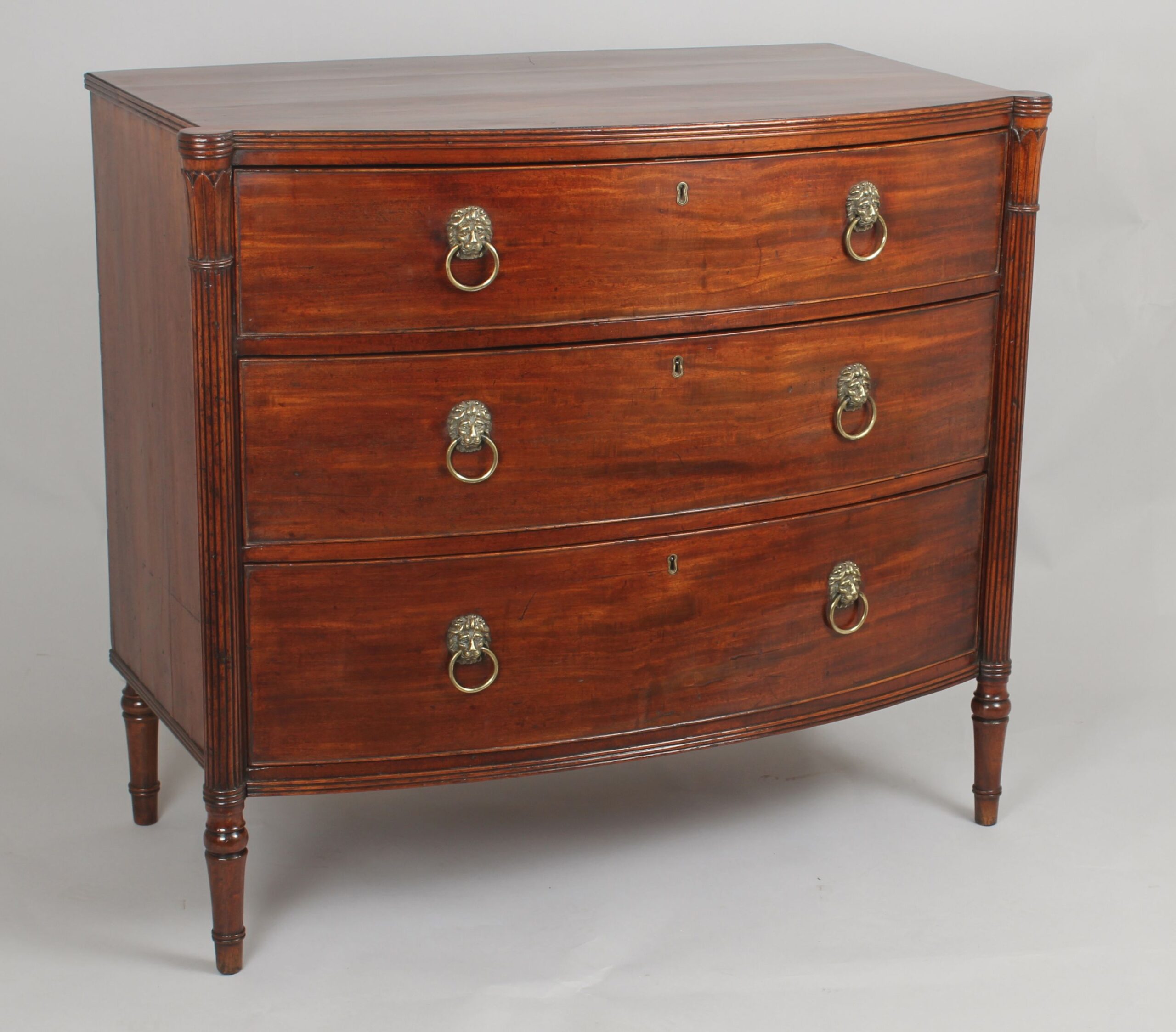 George III period mahogany small bow-fronted chest-of-drawers
