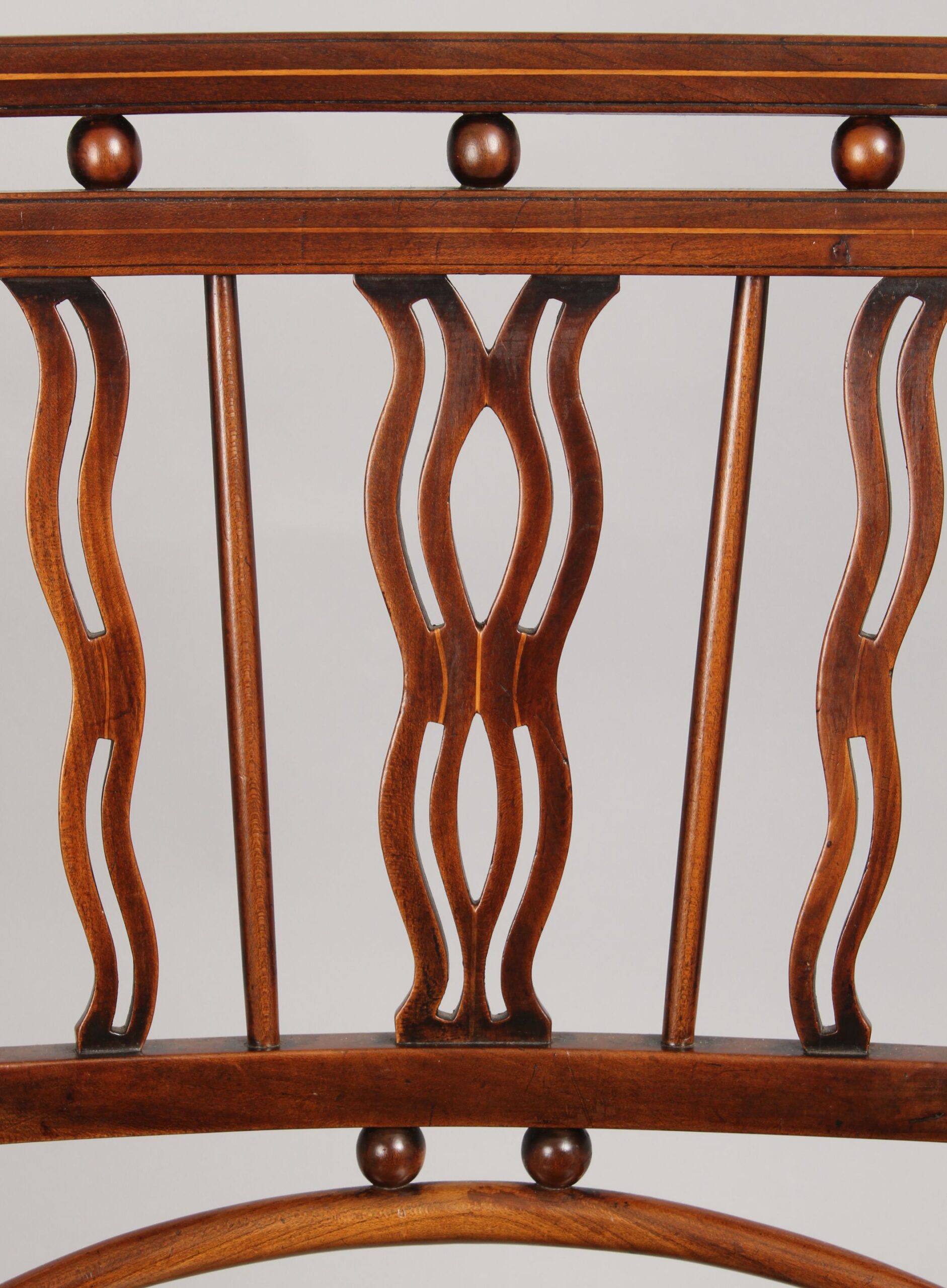 Early 19th century fruitwood Mendlesham Windsor arm-chair