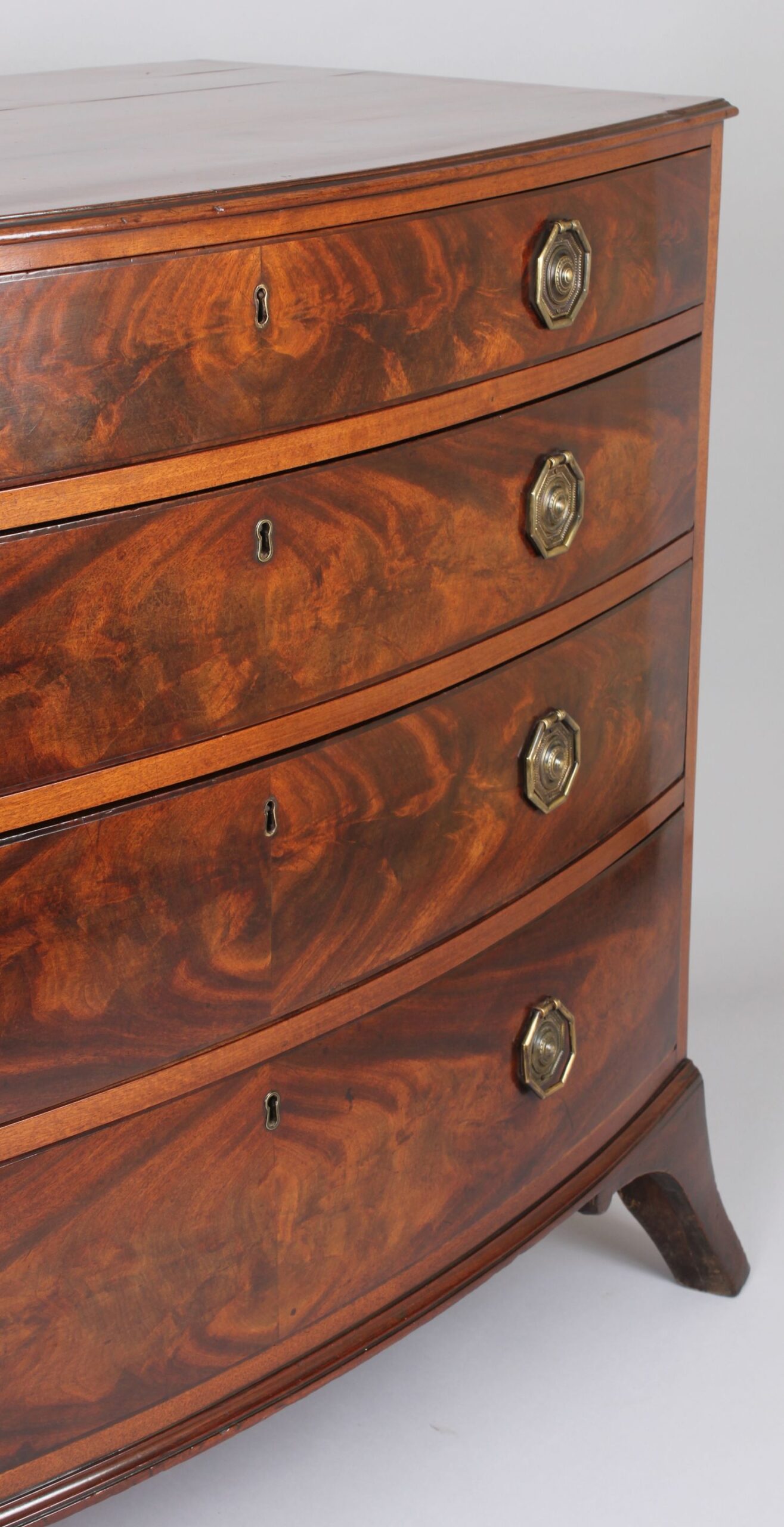 George III period mahogany bow-fronted chest-of-drawers