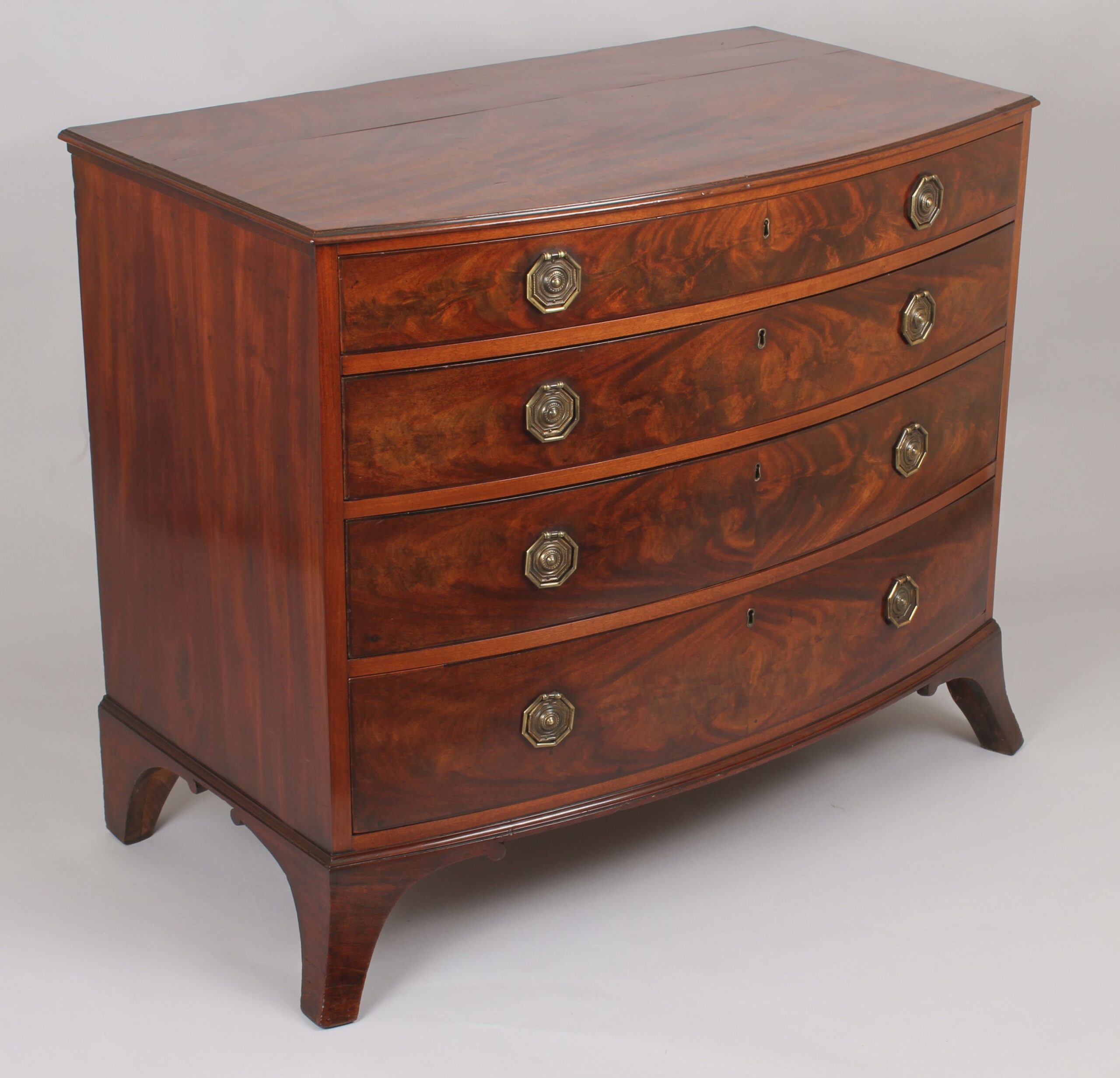 George III period mahogany bow-fronted chest-of-drawers