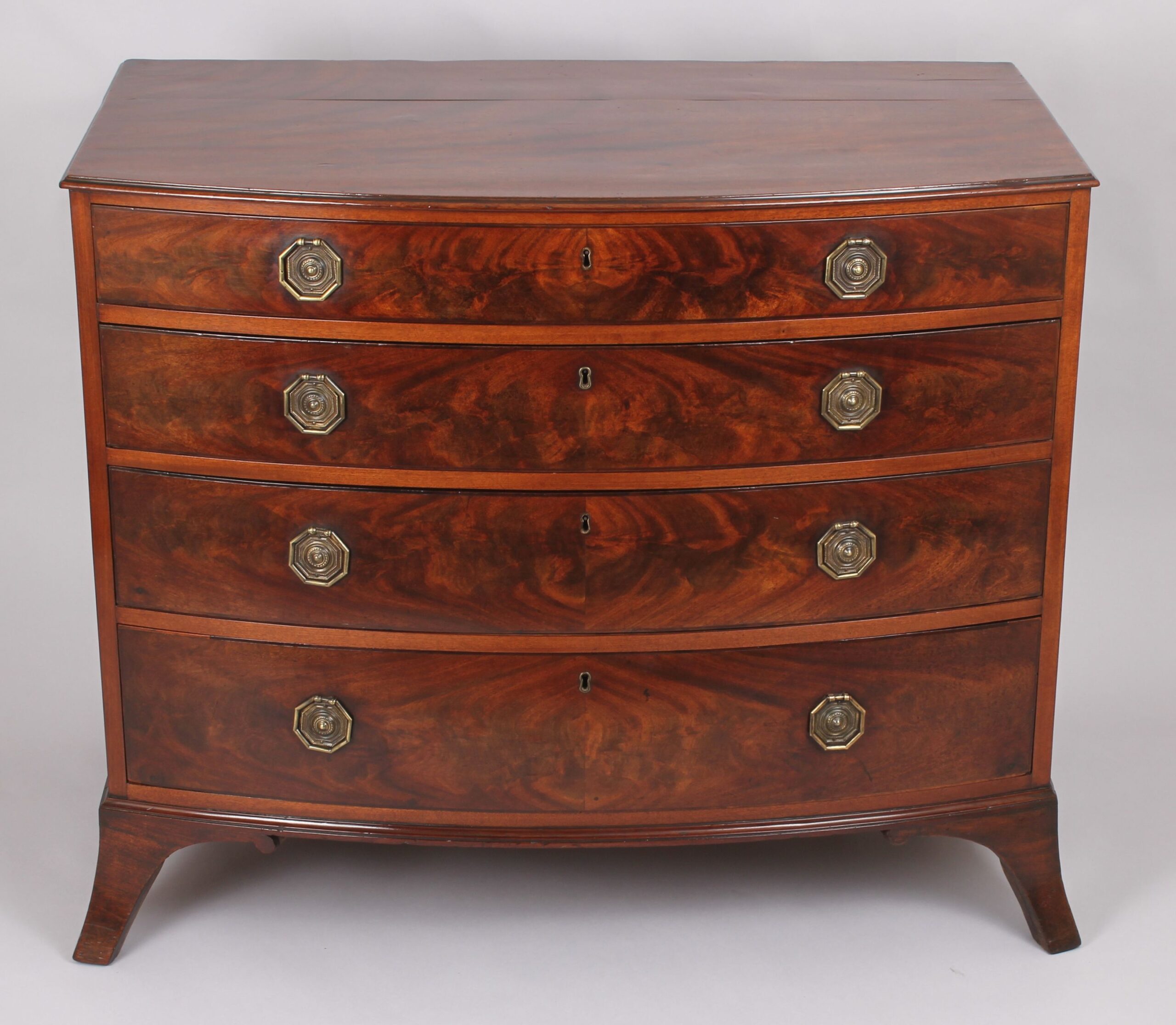 George III period mahogany bow-fronted chest-of-drawers