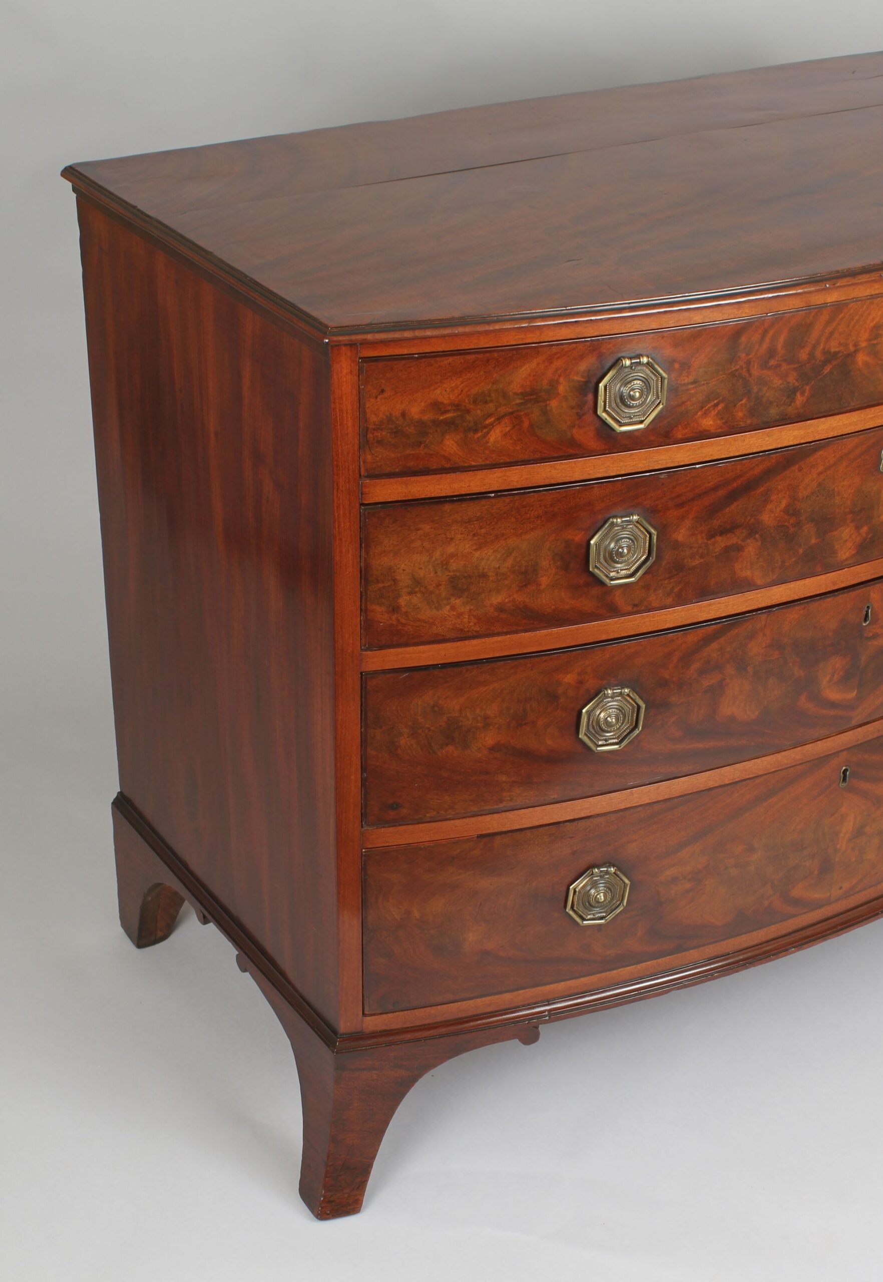 George III period mahogany bow-fronted chest-of-drawers