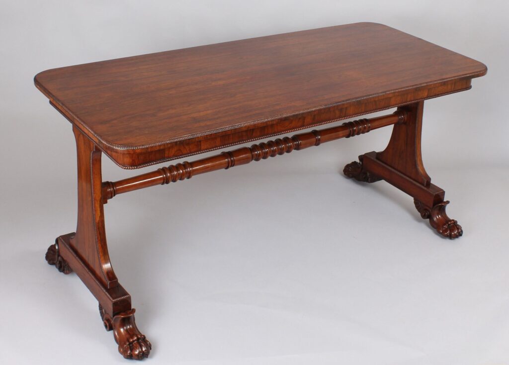 Rosewood library table of very high quality