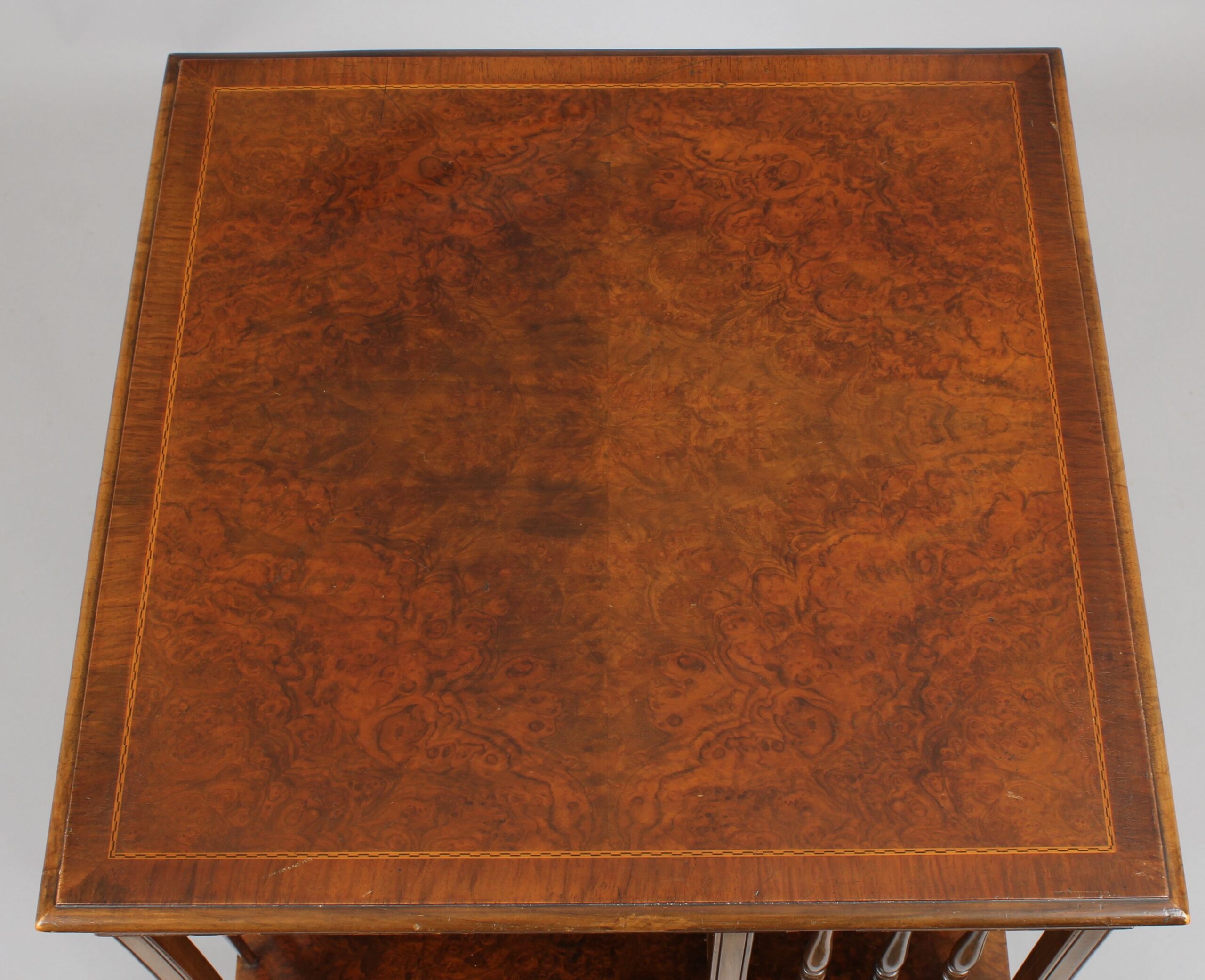 High quality 1920s burr-walnut revolving bookcase
