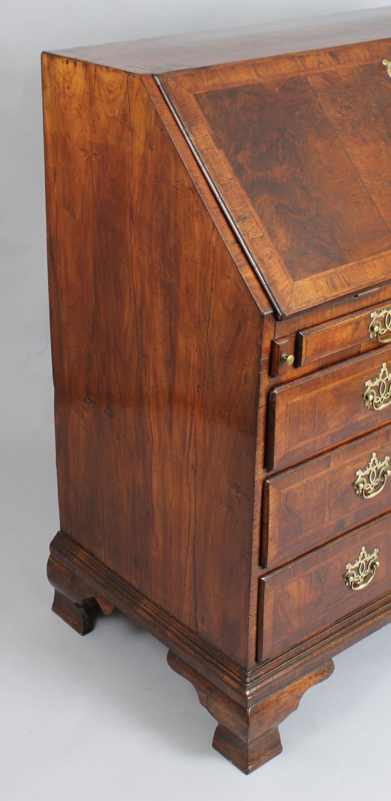 George II period walnut bureau of good rich colour