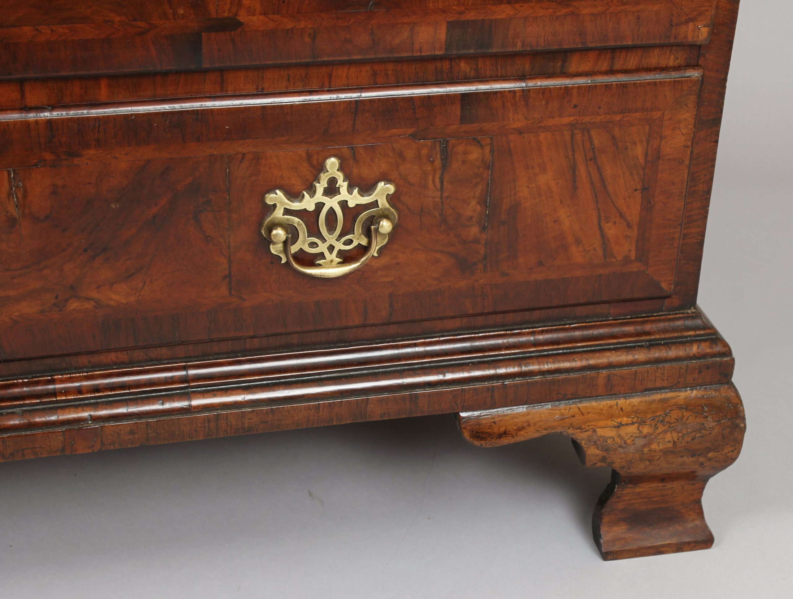 George II period walnut bureau of good rich colour