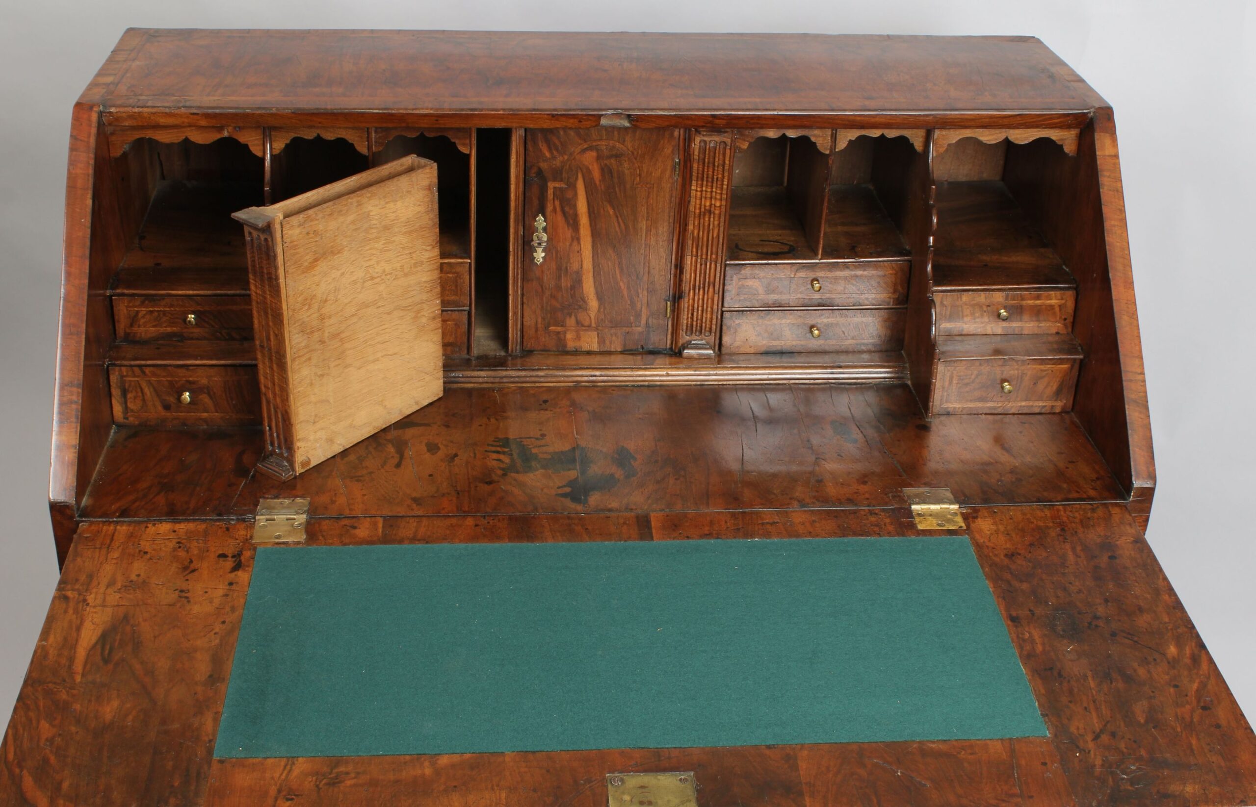George II period walnut bureau of good rich colour