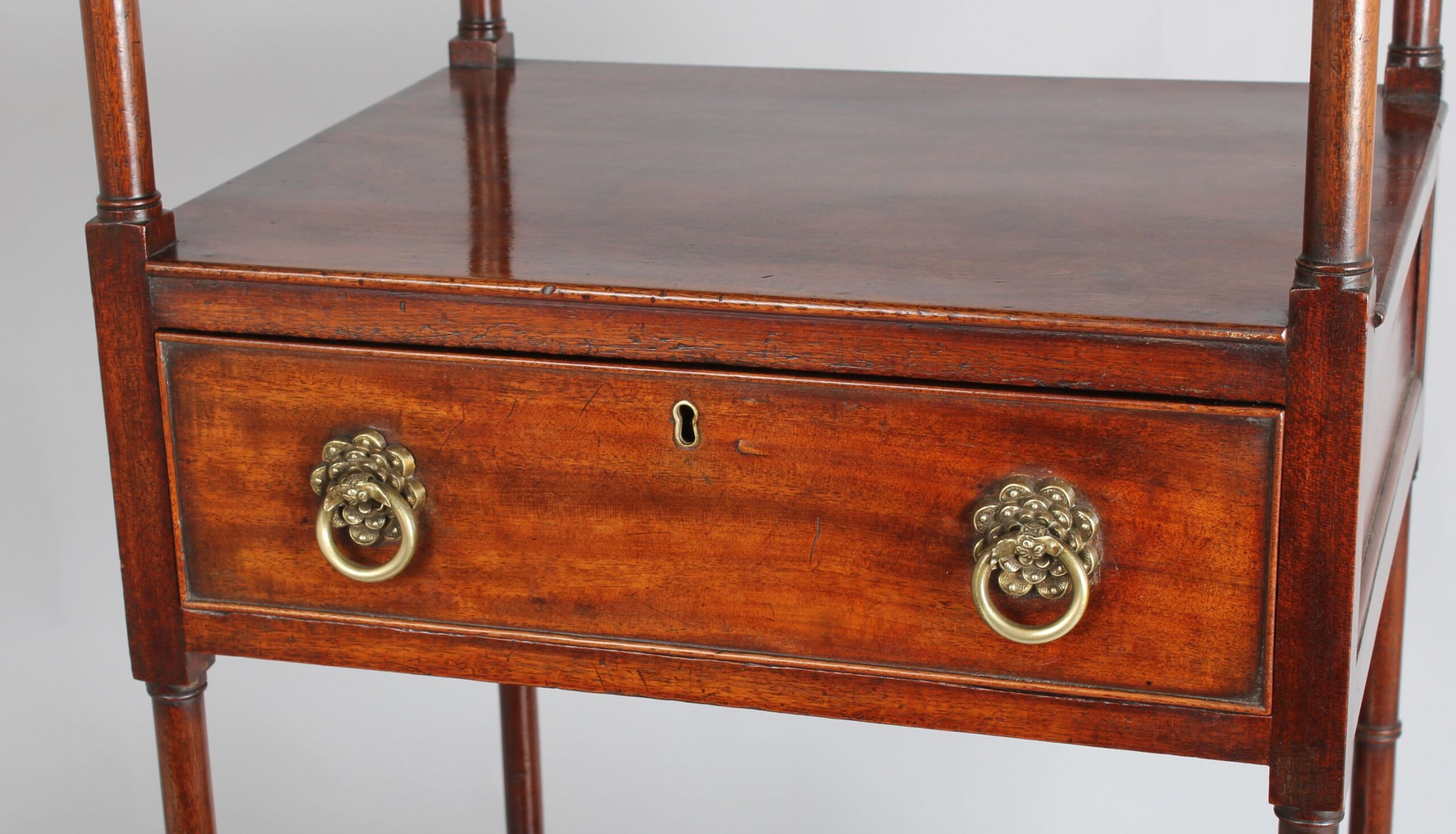George III period mahogany tall whatnot