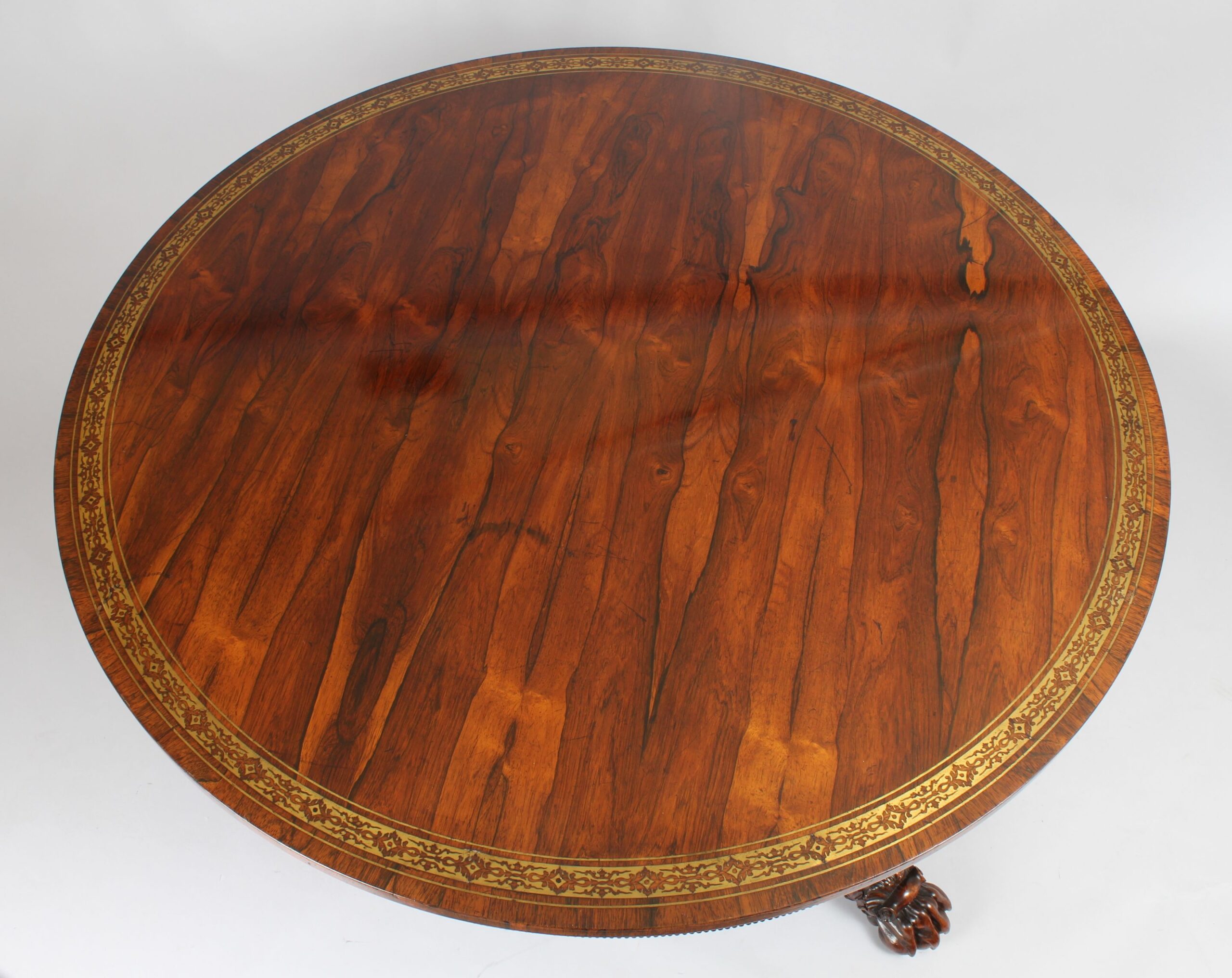 Fine and classic Regency rosewood pedestal table