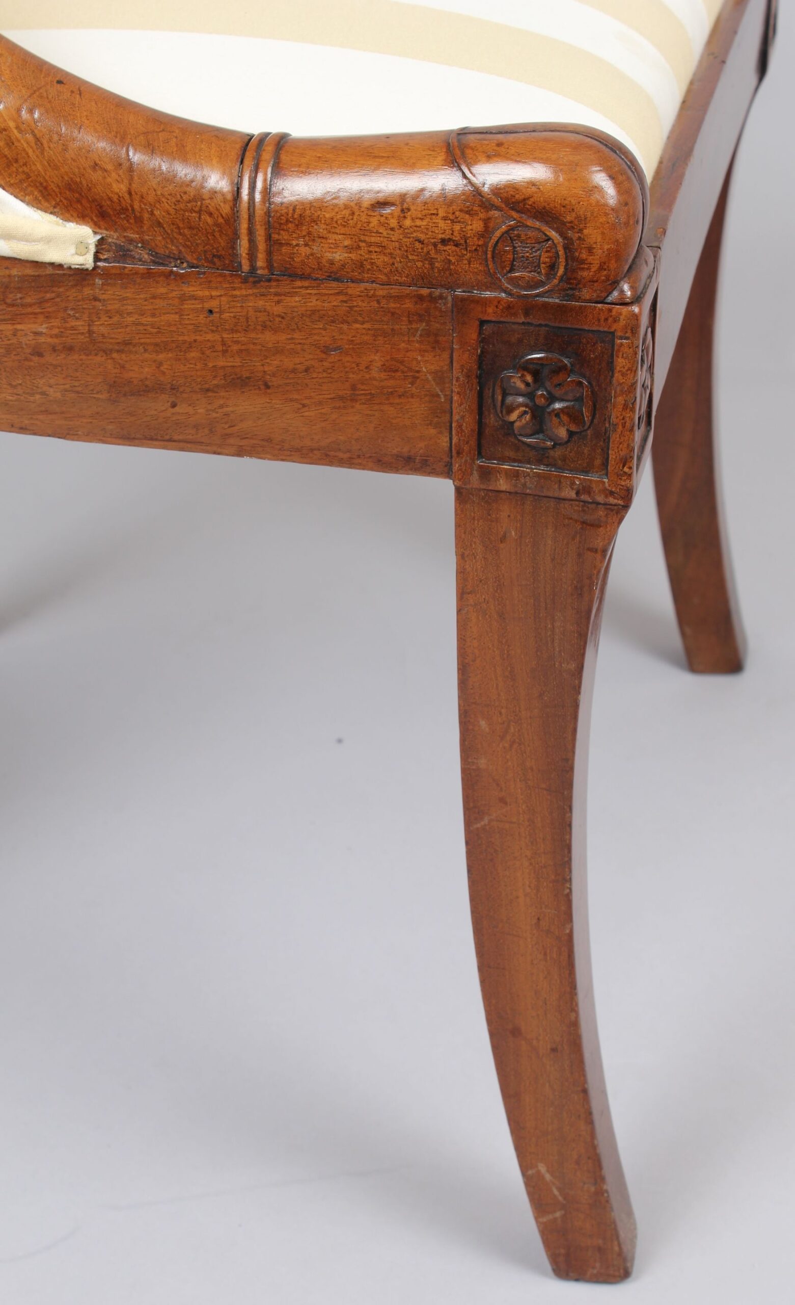 Pair of early 19th century French mahogany small bergeres